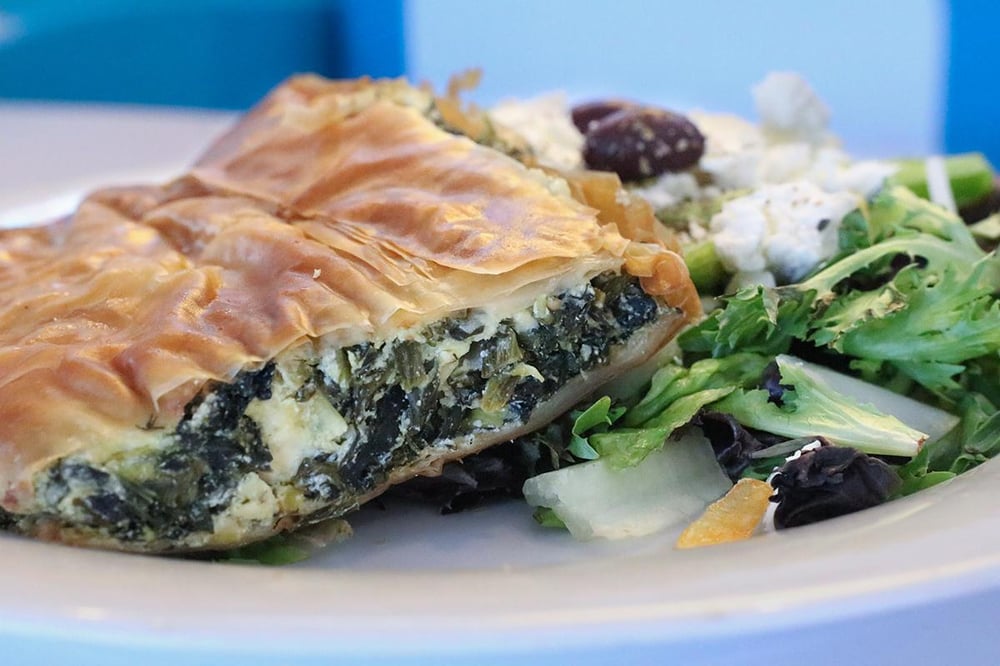 .Spinach Pie w/Greek Salad
