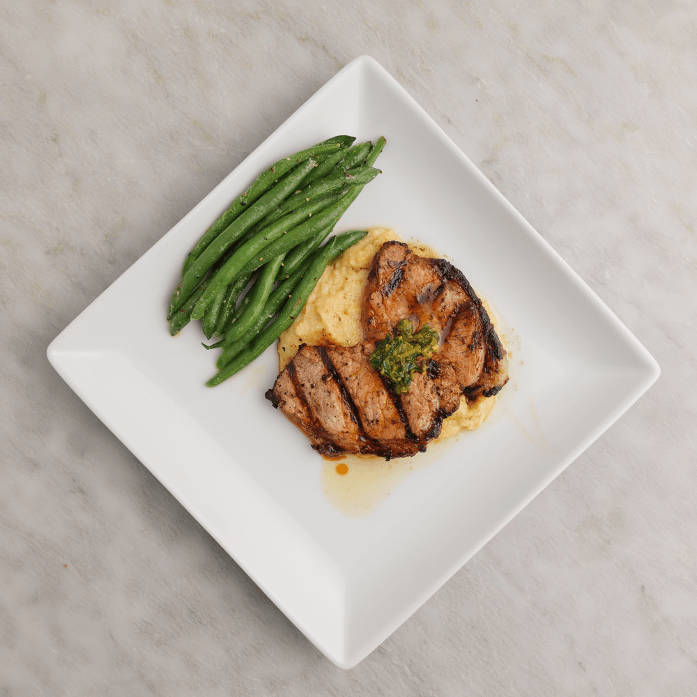 Grilled Pork with Polenta