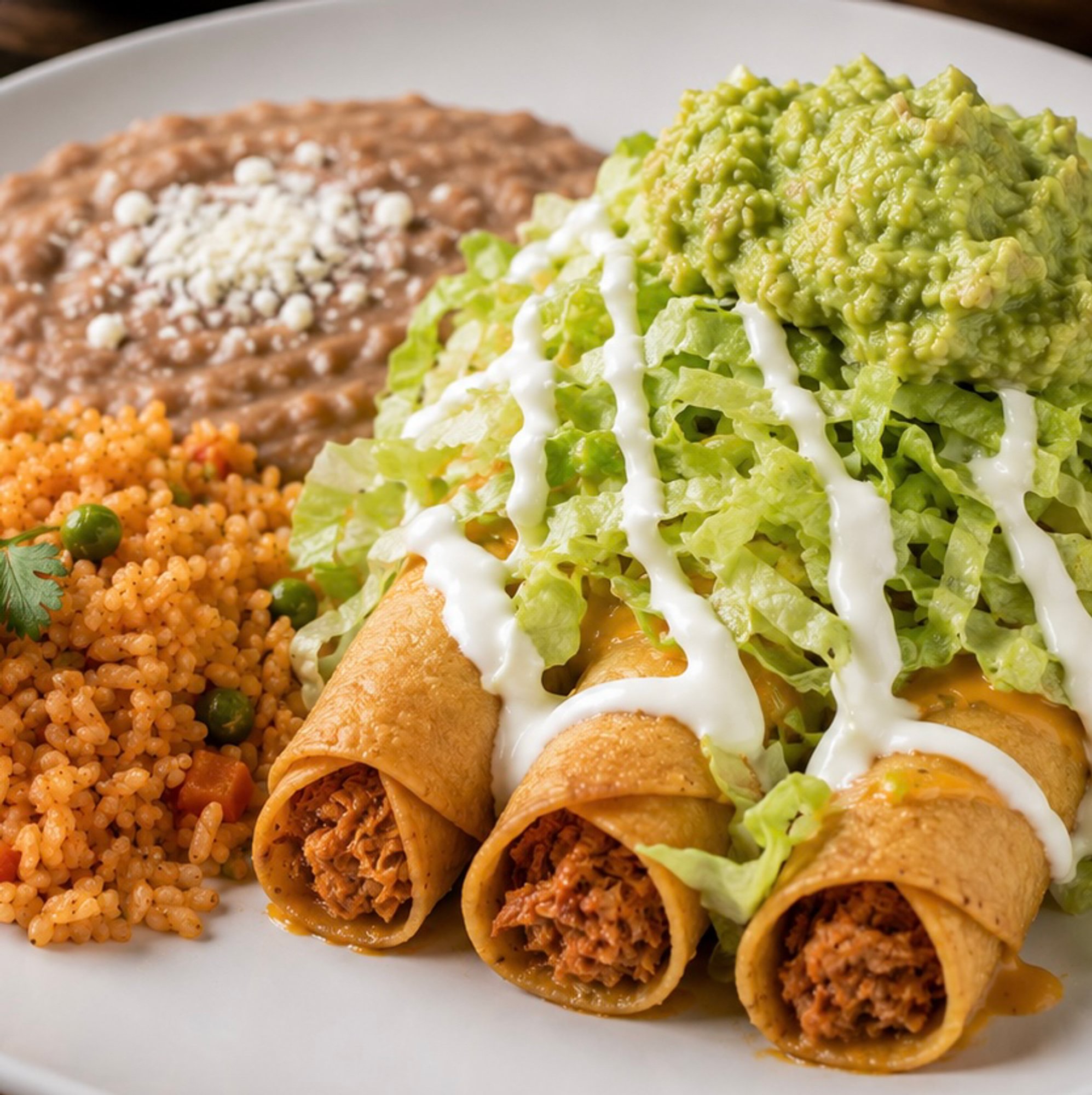 Chicken Flautas Plate