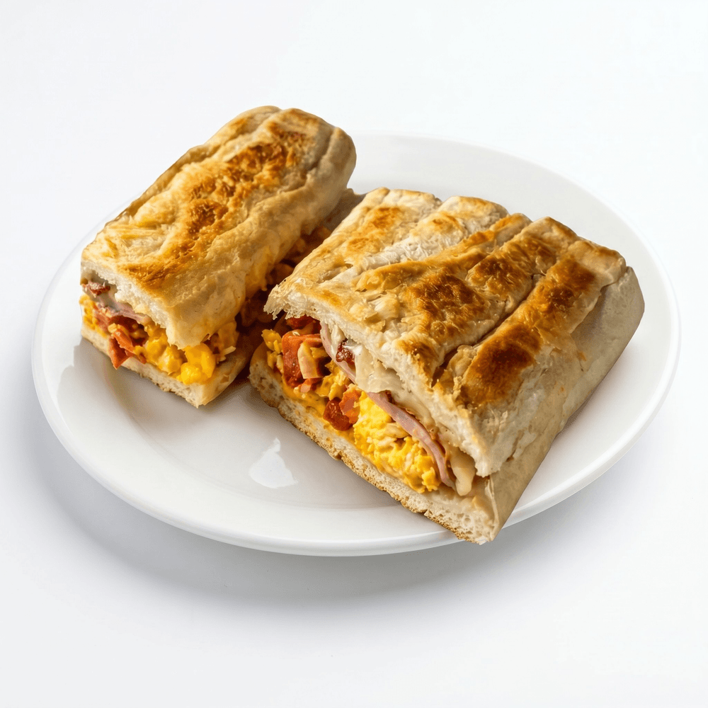 Chorizo, Ham, Bacon, Egg & Cheese Sandwich