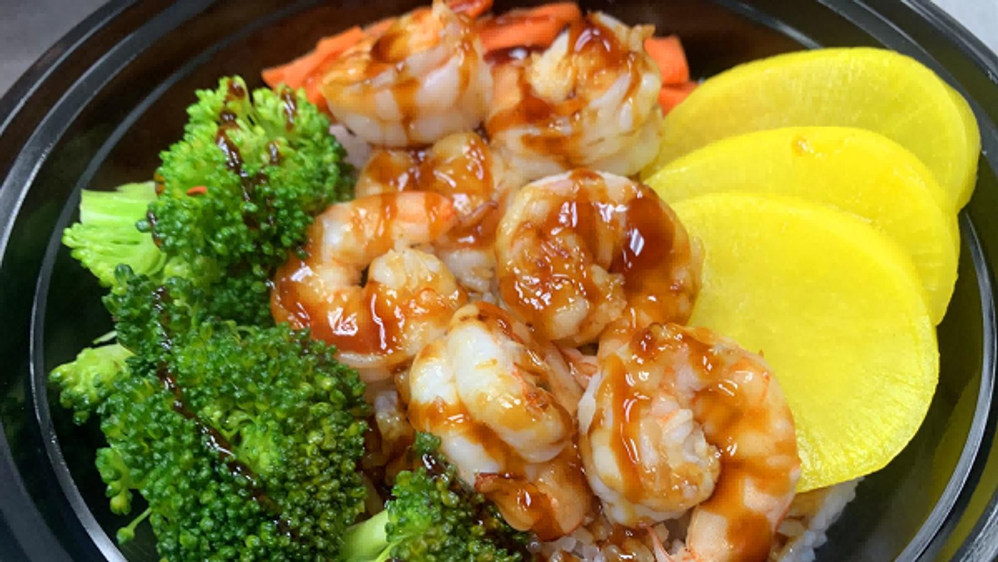 Jumbo Shrimp with Teriyaki Sauce Bowl