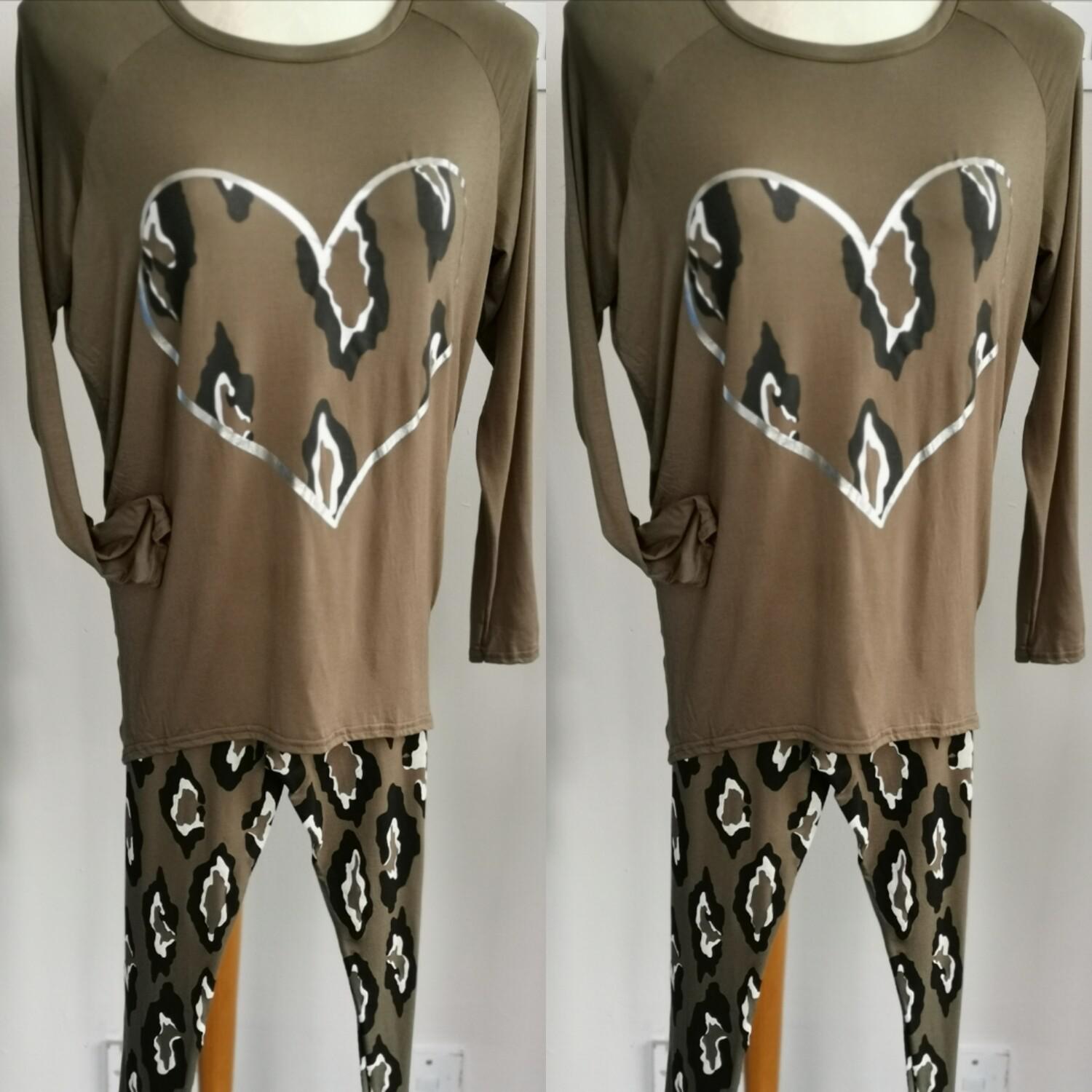 HEART Army Green Leisure Suit