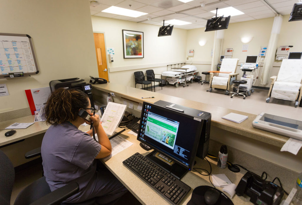 The nurses station at Montgomery Vascular Care