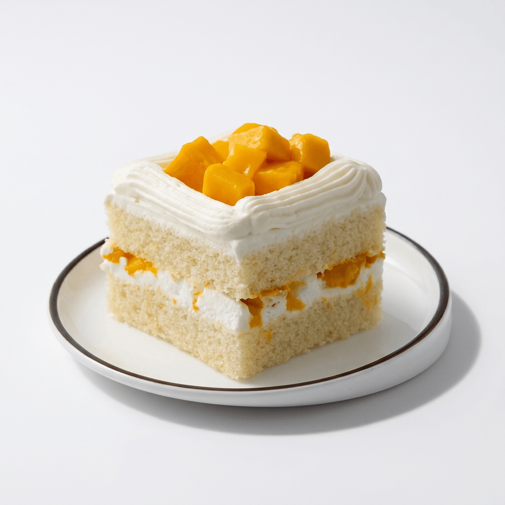 Glazed Mango Cake Slice