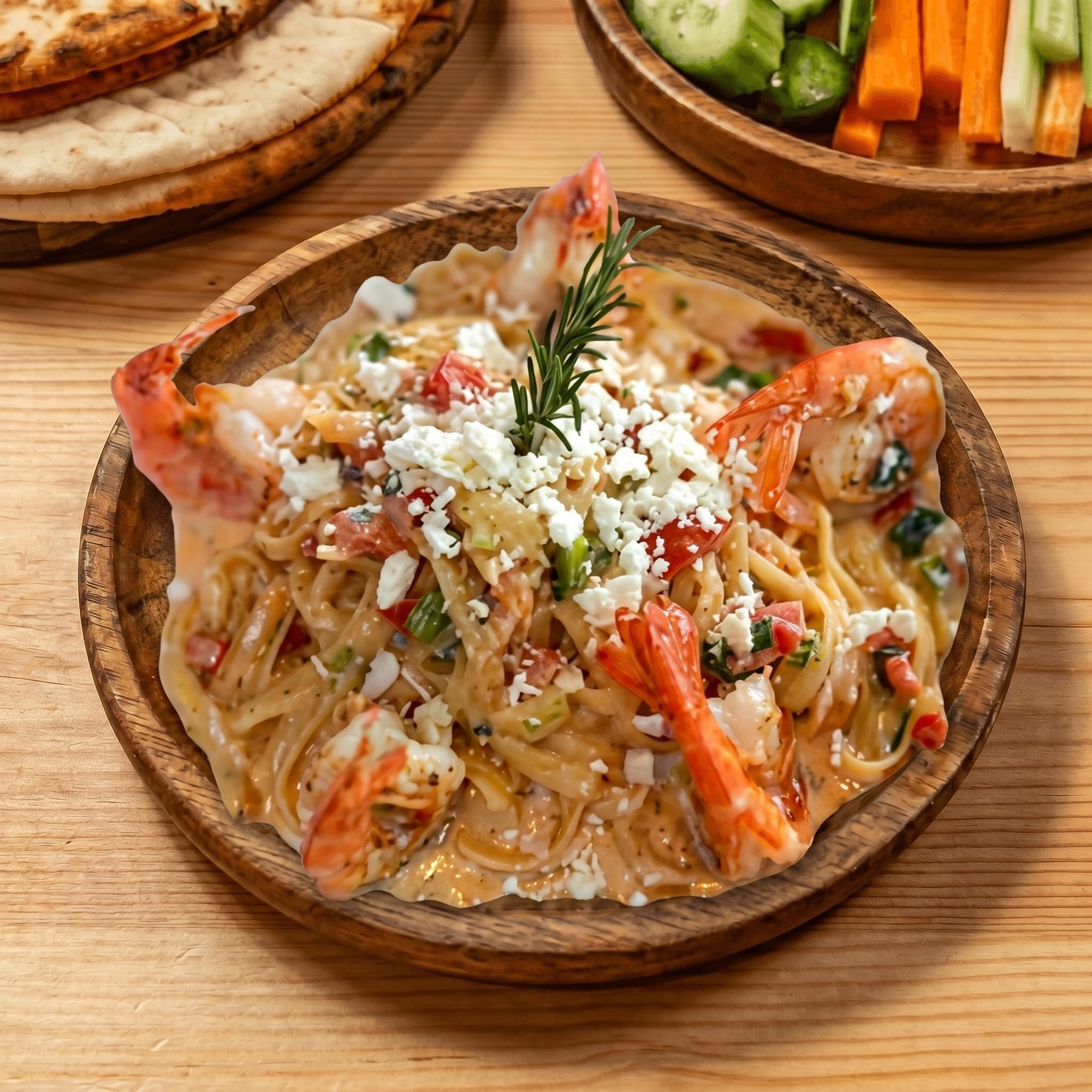 Shrimp & Ouzo Fettuccini Plate