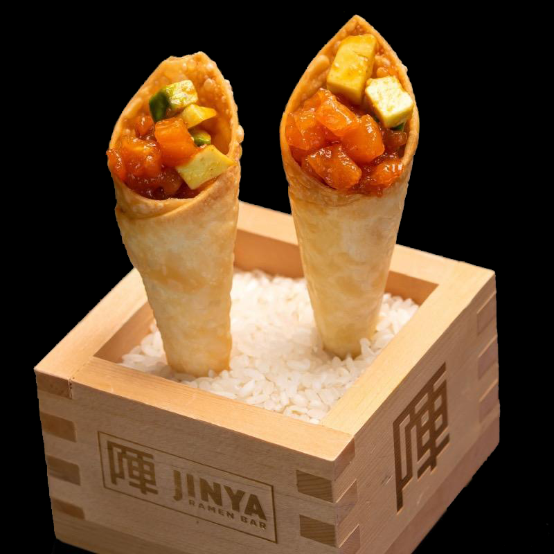 Click to expand image of Spicy Tuna and Salmon Cones*
