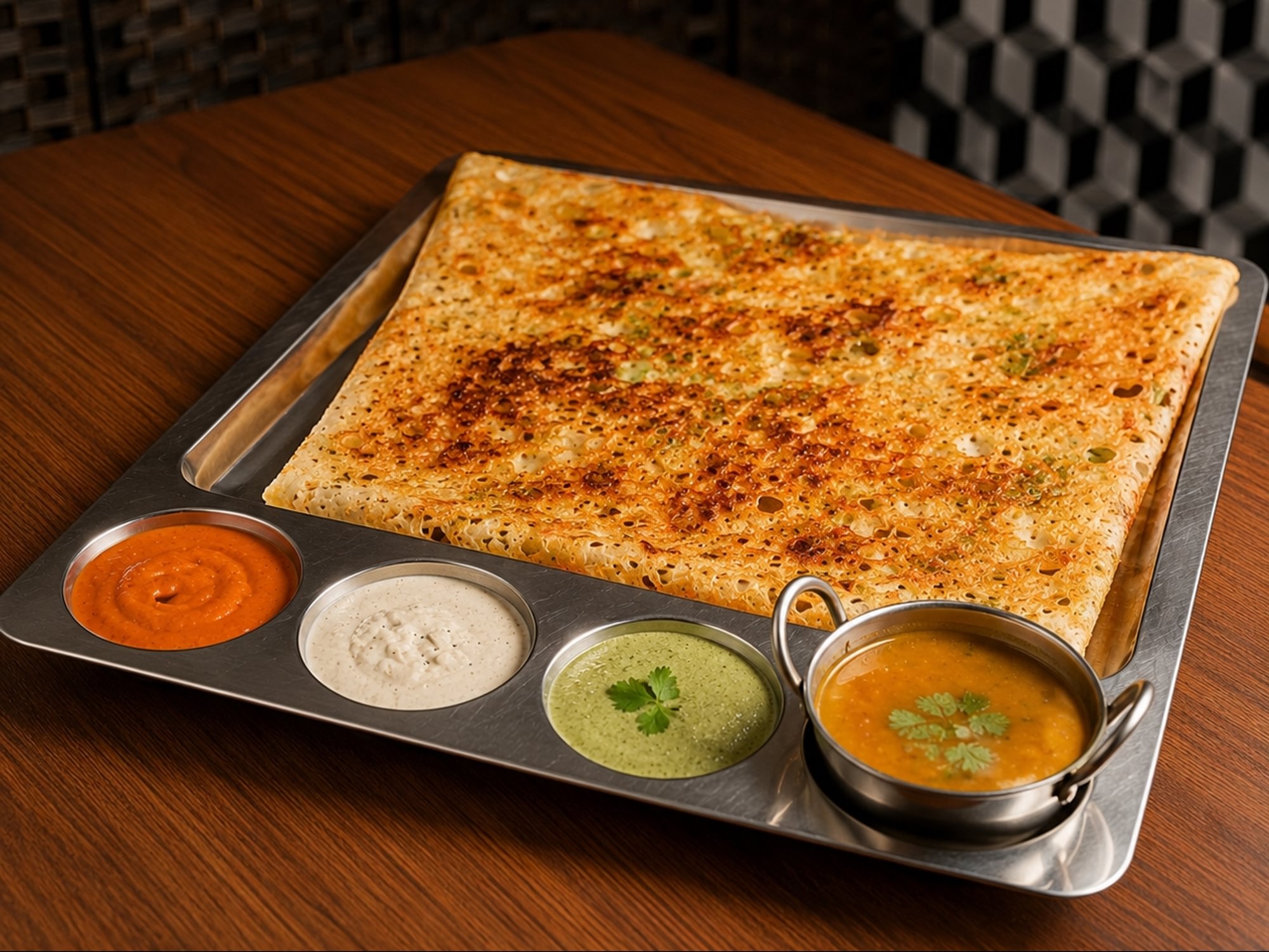 Onion Rava Masala Dosa