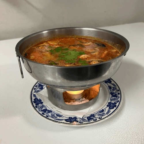 Creamy Tom Yum Soup with Seafood