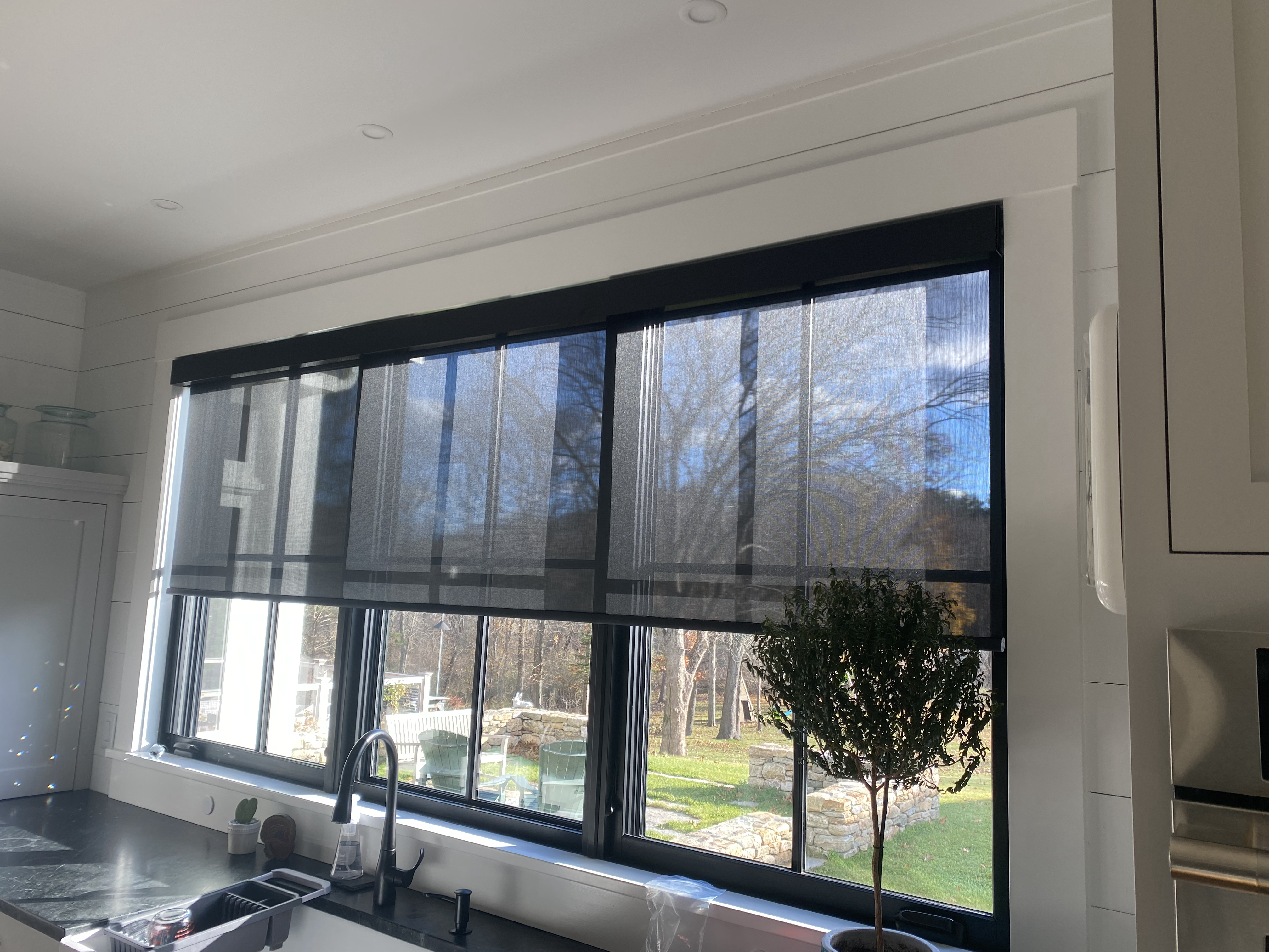 As the sun gets brighter our solar shades will cut down the glare