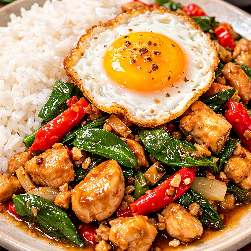 Basil Stir Fried/ White Rices