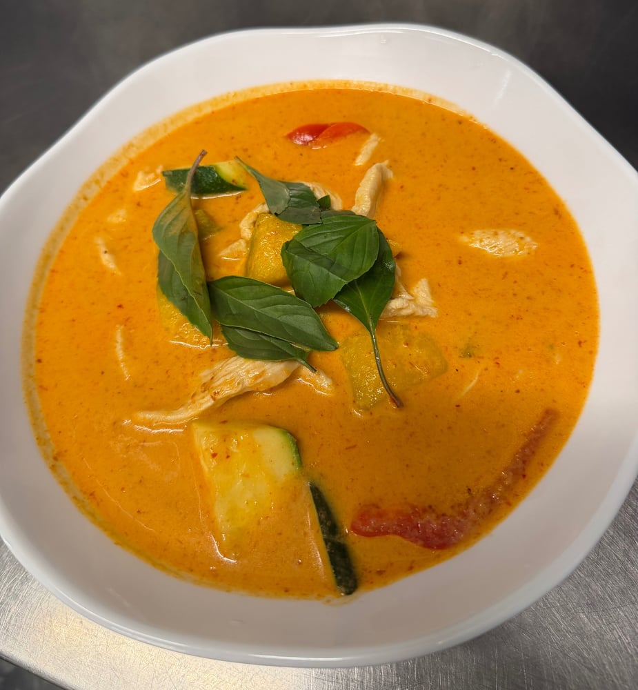Pumpkin Curry Chicken Served with Jasmine Rice