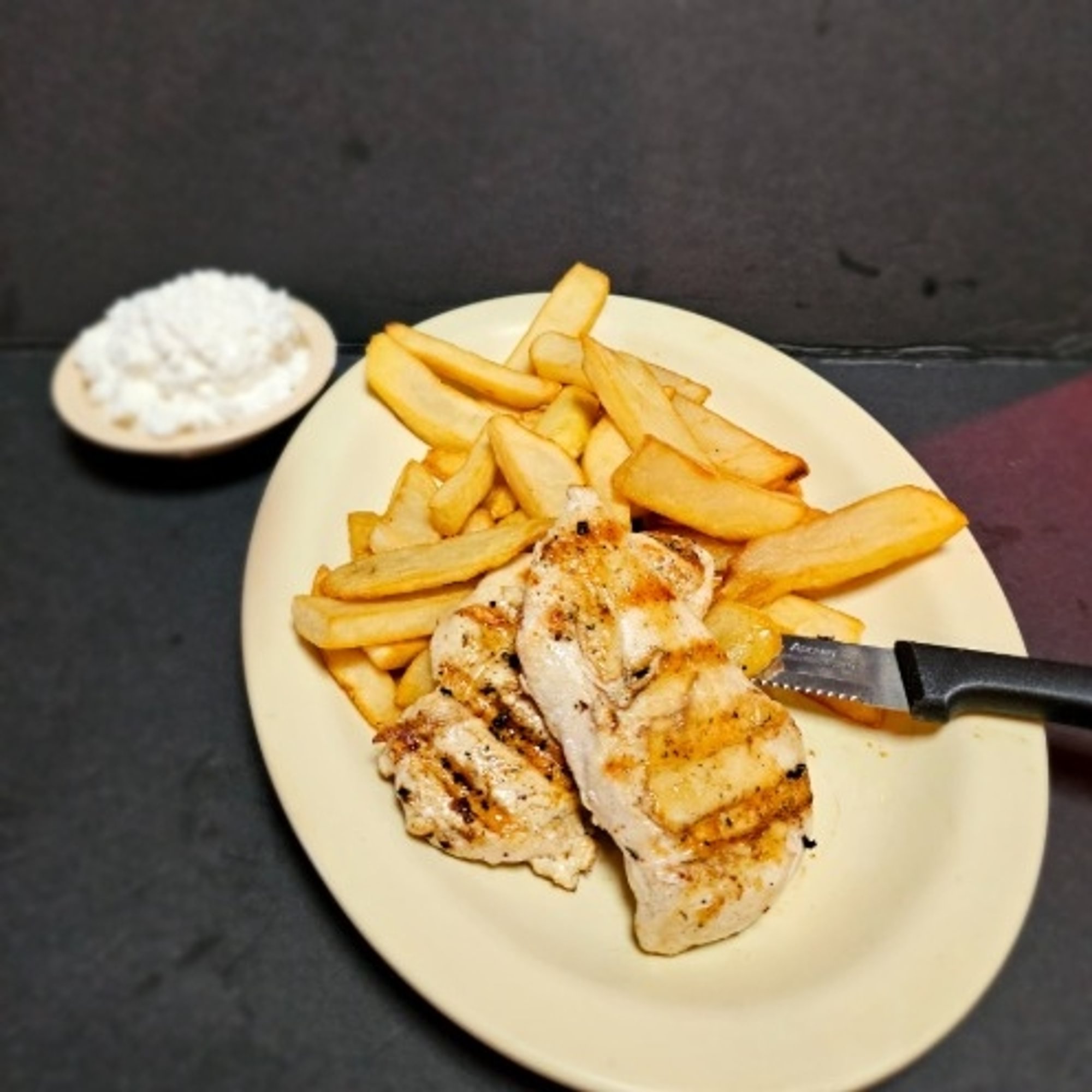 Grilled chicken dinner