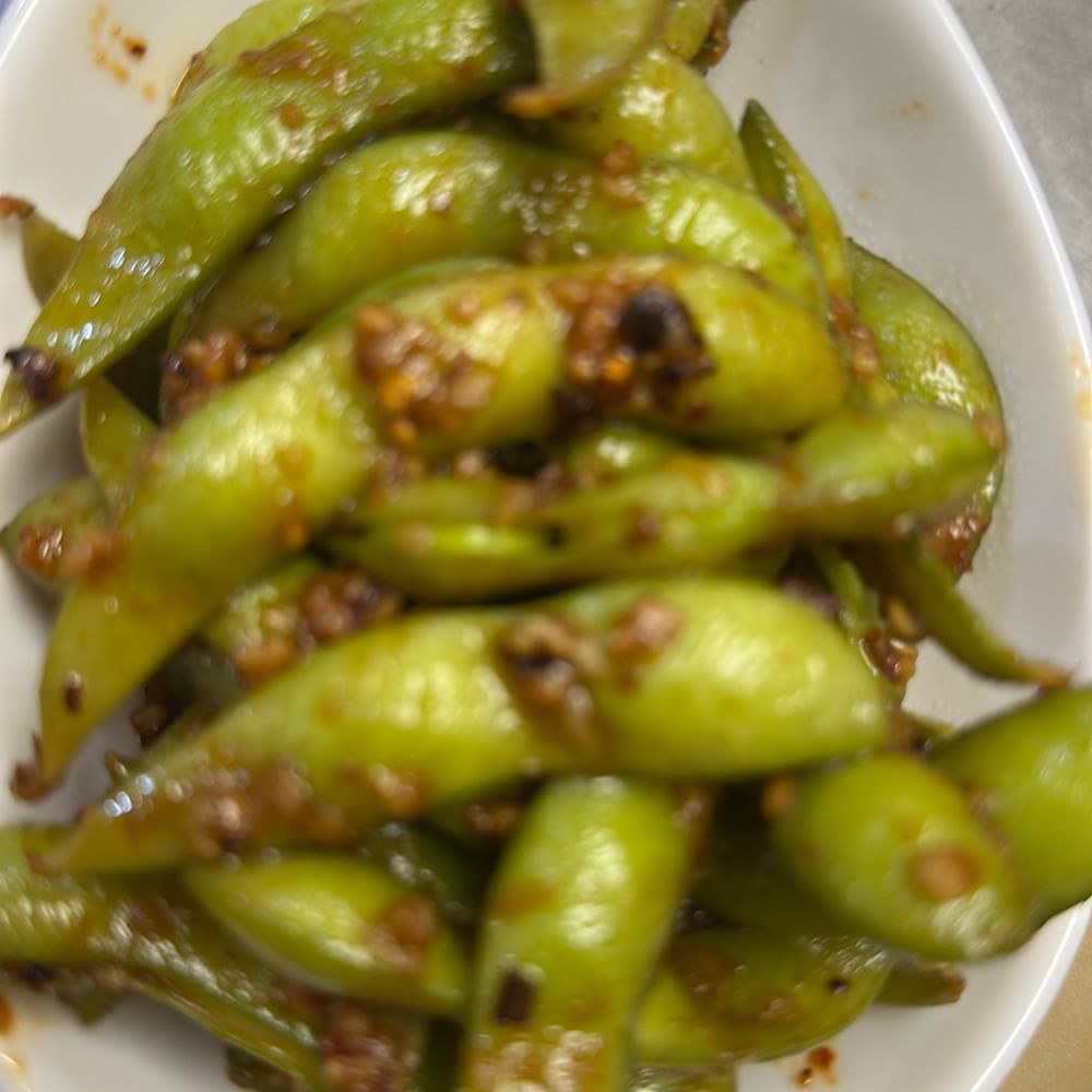 Spicy Garlic Edamame