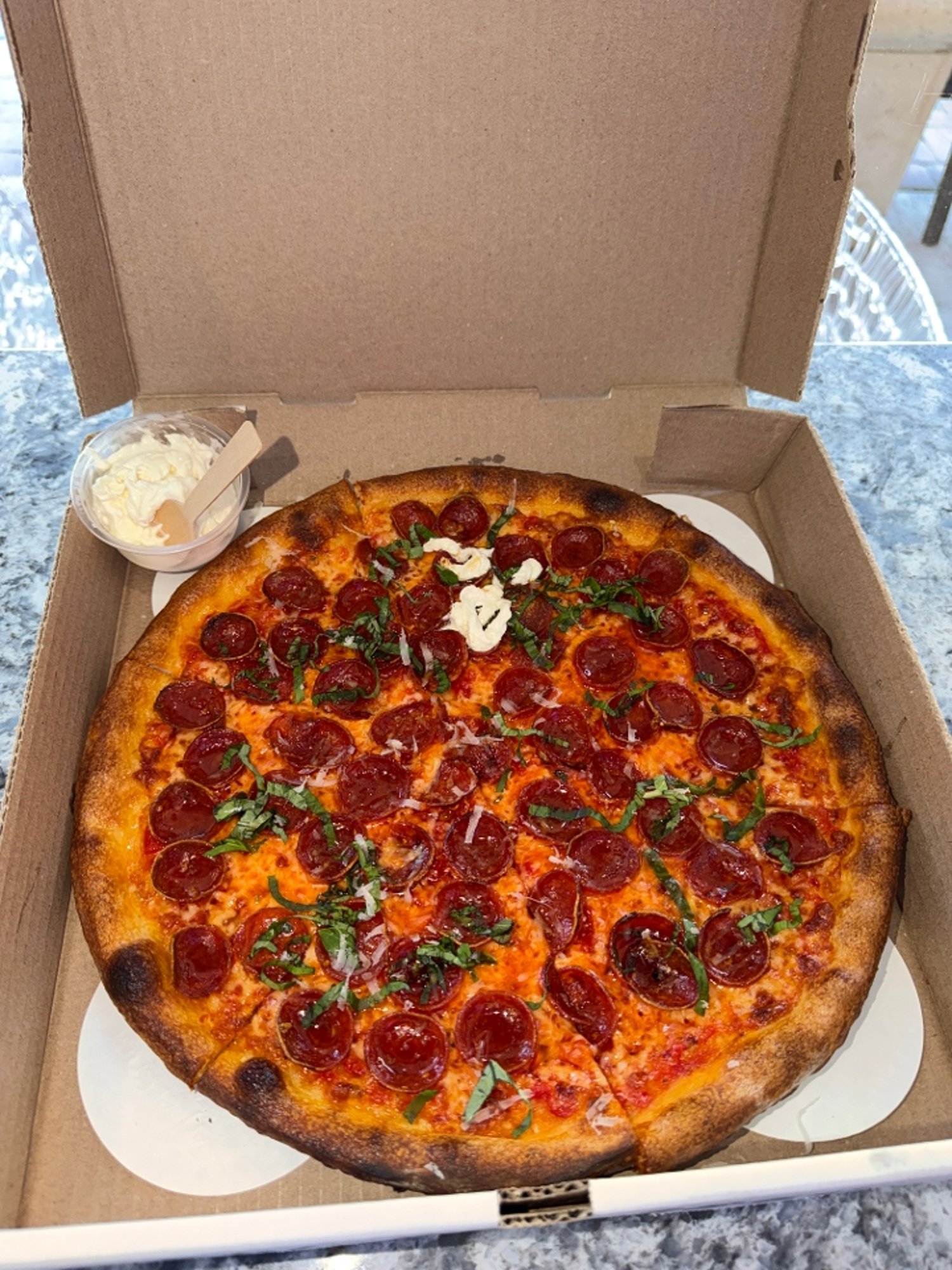 12" Pepperoni, Burrata & Hot Honey Pizza