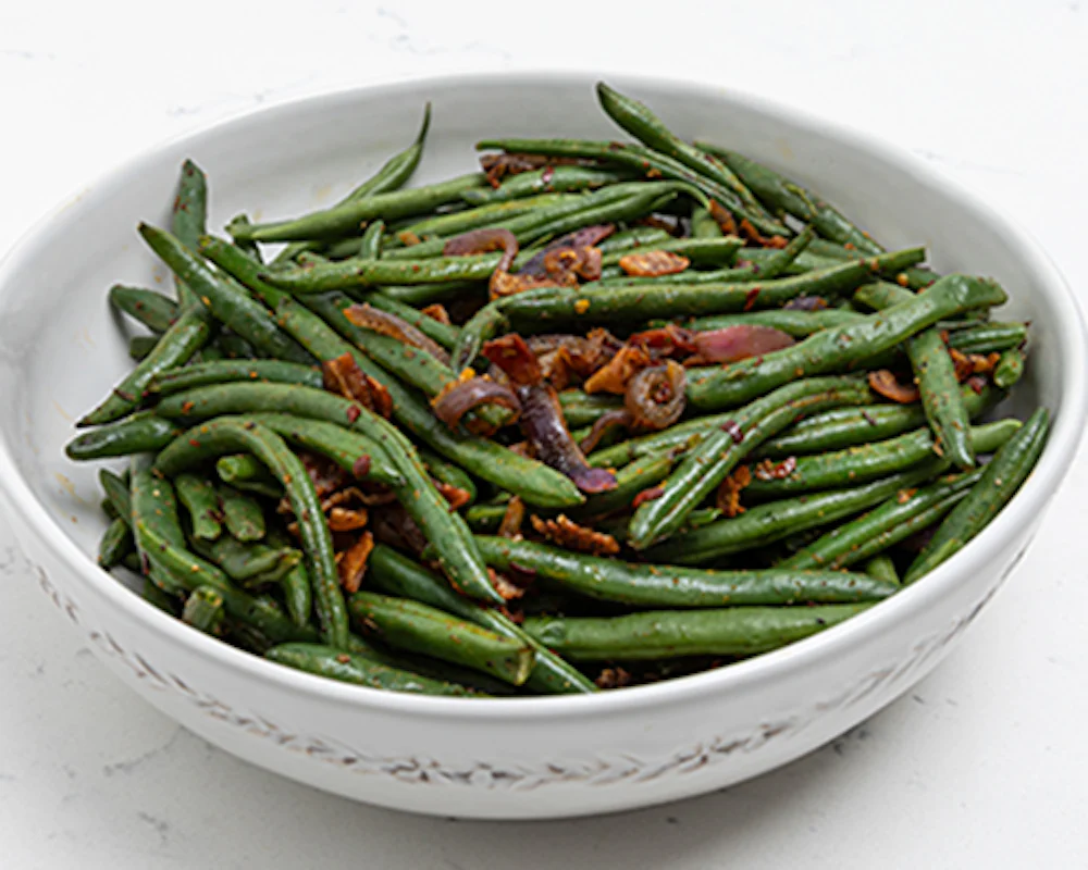 Roasted Green Beans and Bacon Heat and Serve