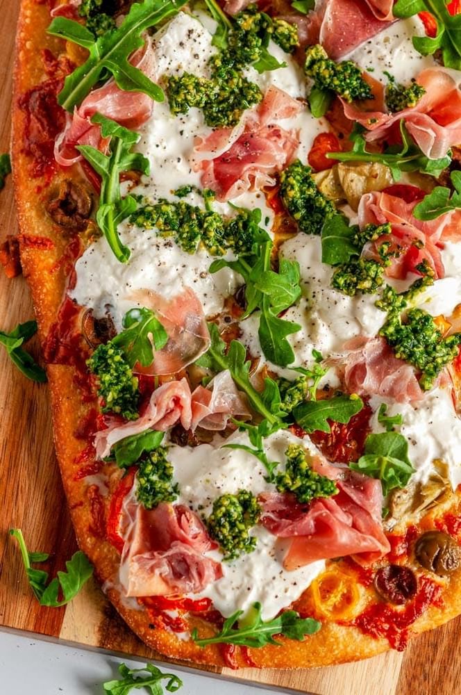 Burrata Prosciutto Arugula Roman Style Pan Pizza - White (NEW)