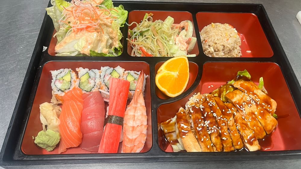 Chicken Teriyaki and Sushi Lunch Box