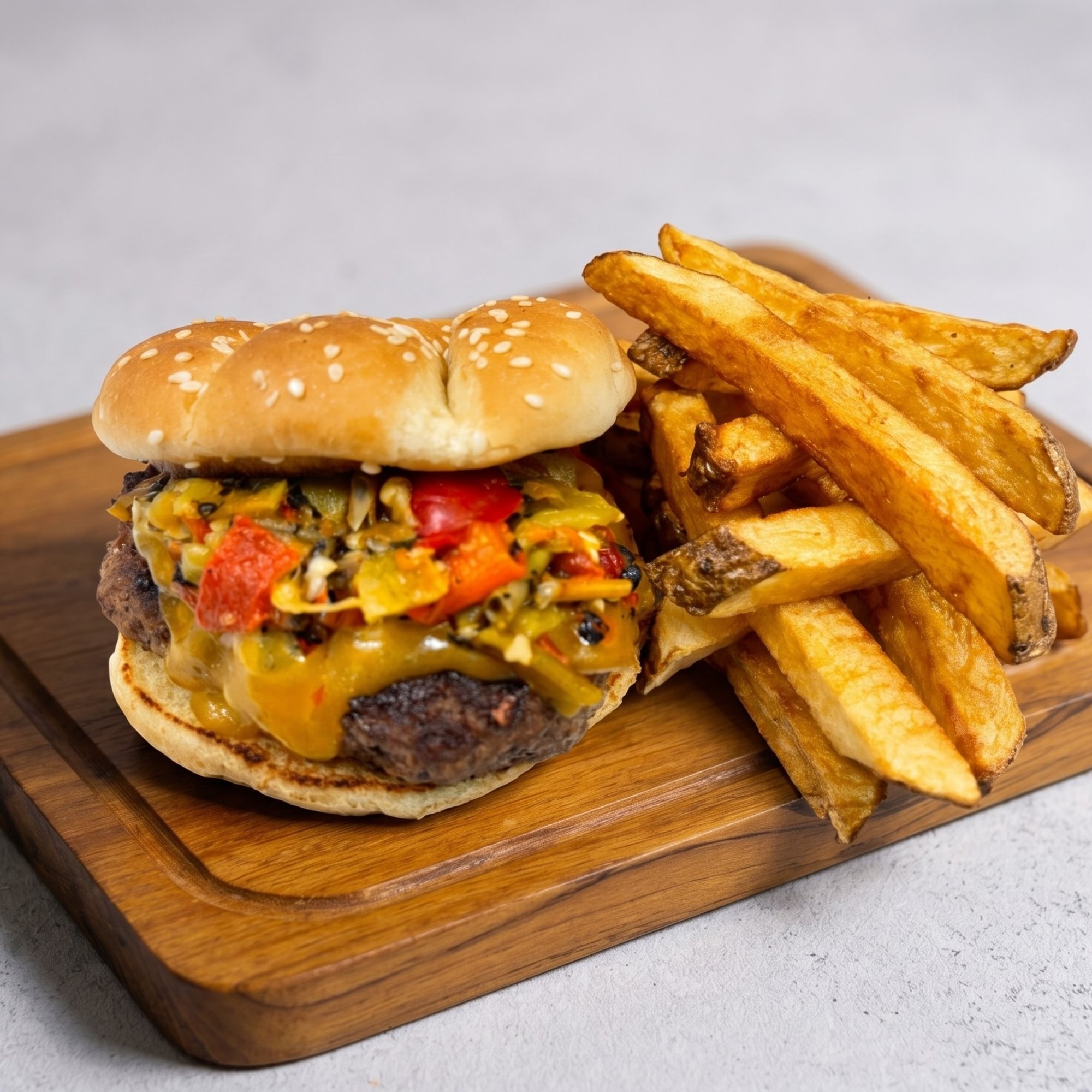 6 oz Green Chile Tortilla Cheeseburger
