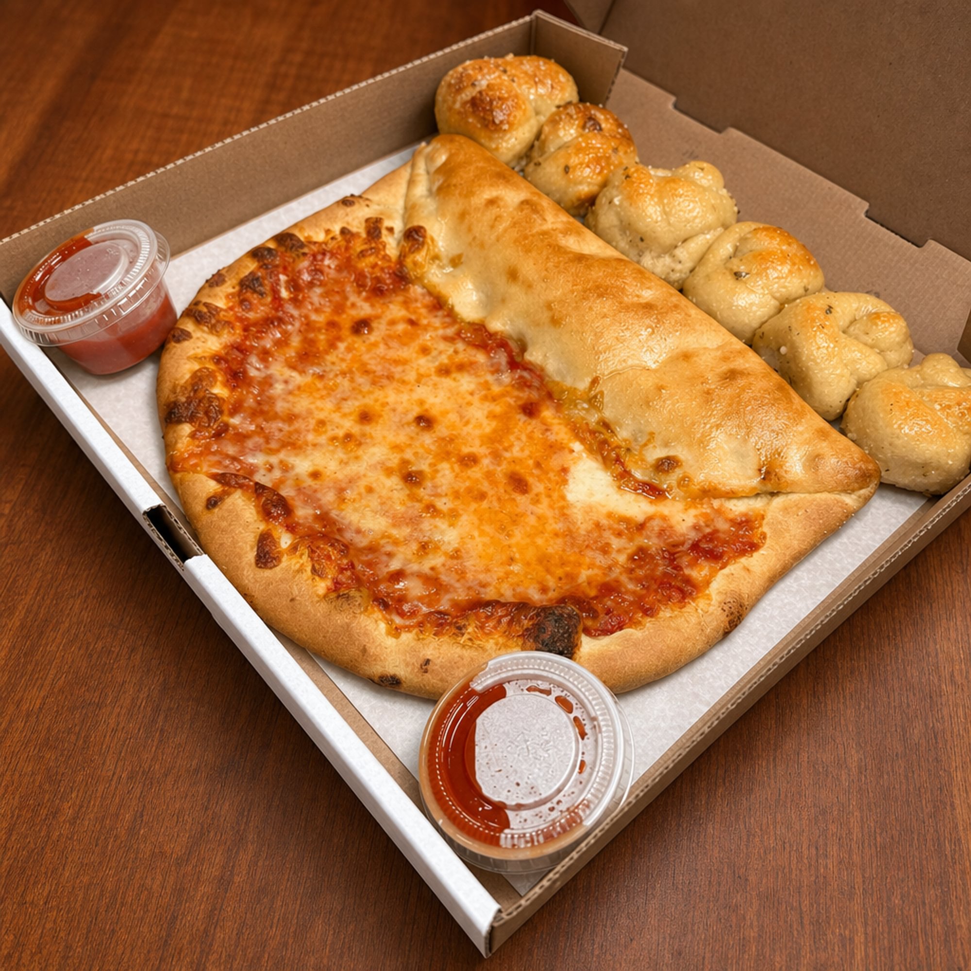 Calzone Pizza & Knots Box