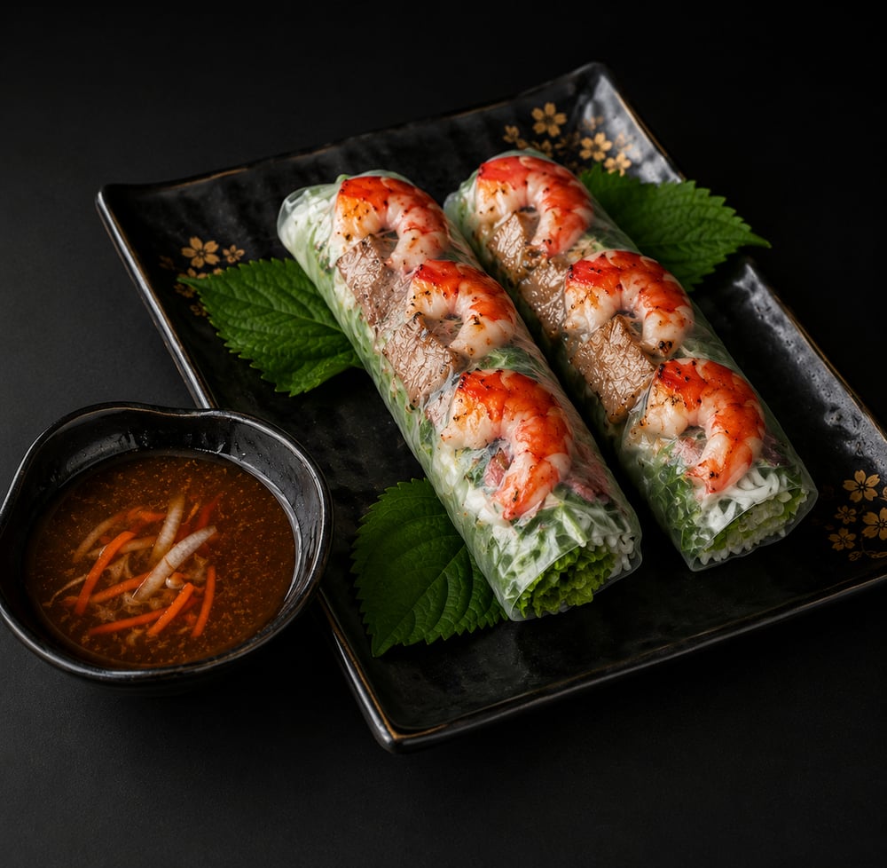 [4A] Grilled Shrimp & Pork Spring Rolls
