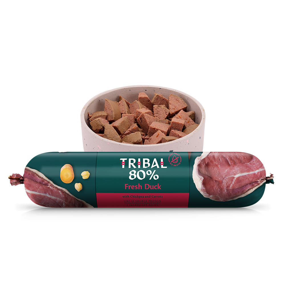 Tribal 80% Complete Wet Food Sausage Duck 750g