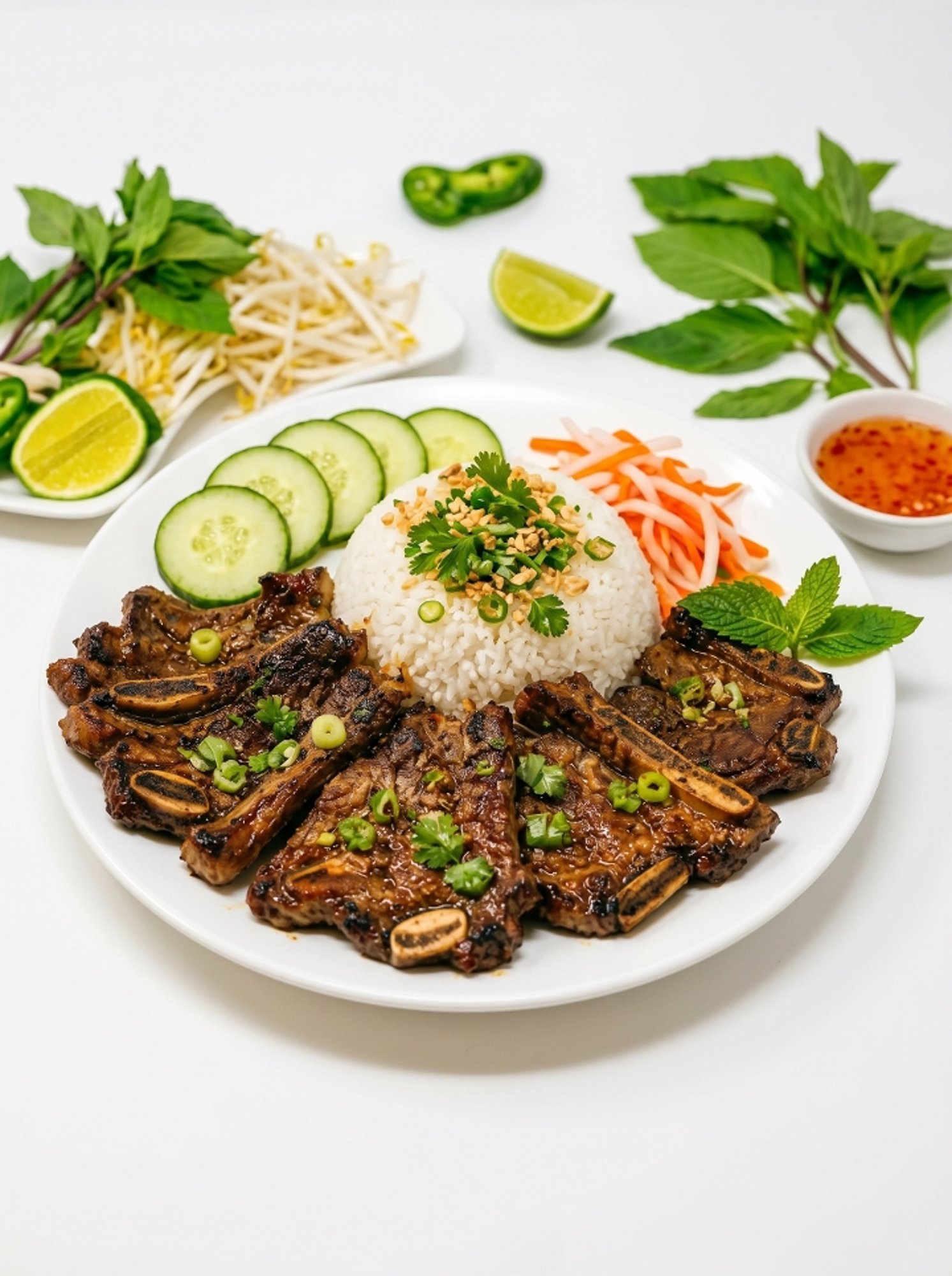 Galbi - Short Ribs Rice Combo - Com Suon Bo