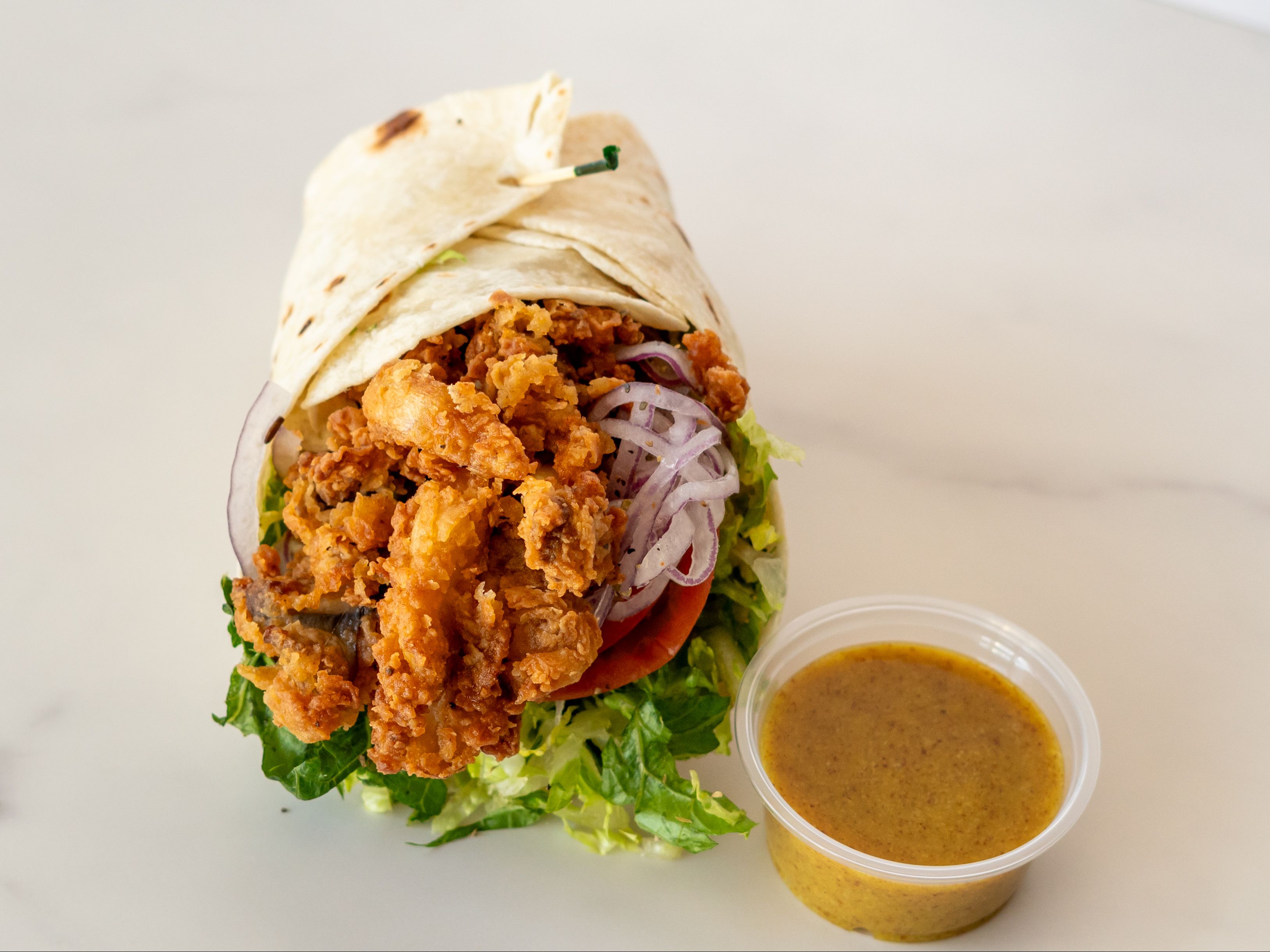 Snack Wrap w Fried Oyster Mushrooms