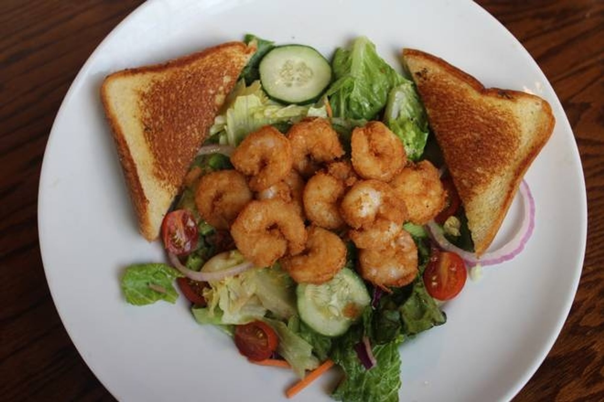 Crispy Popcorn Shrimp Salad