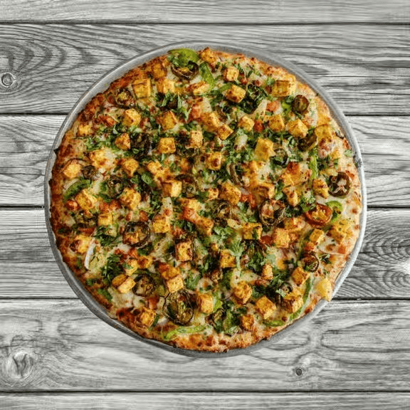 Indian Garlic Paneer Pizza