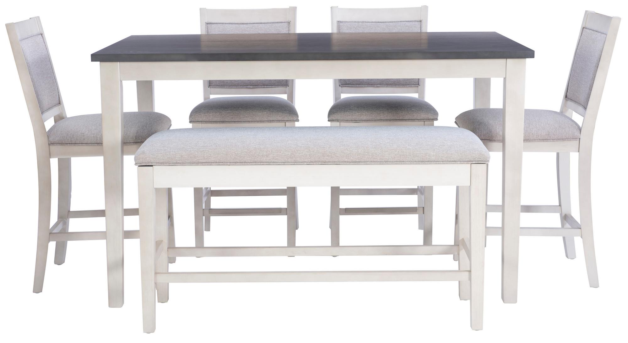 6-Piece McKoy White Counter Top Dining Set