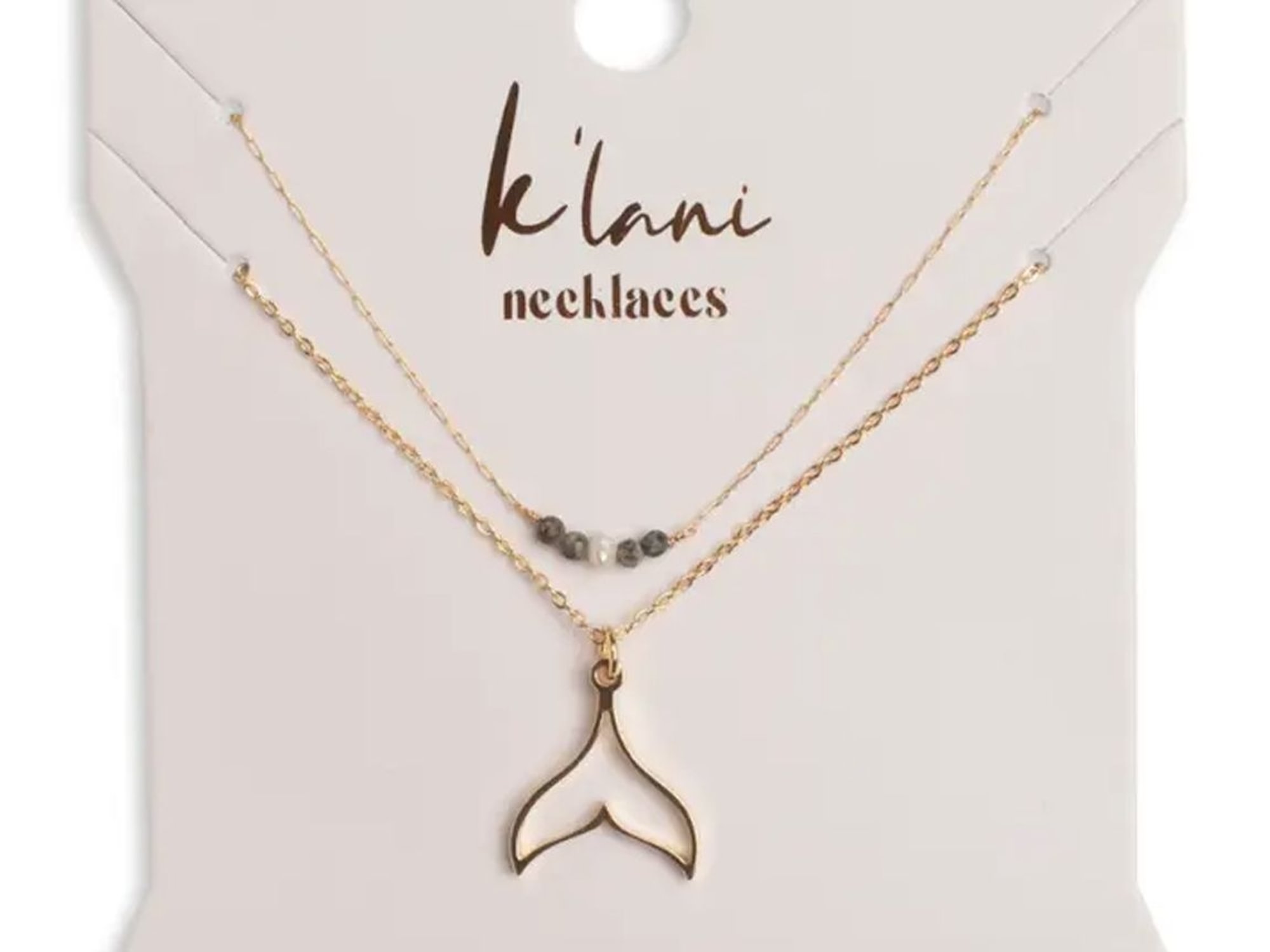 "Protect" Gold Whale Tail Necklace Set