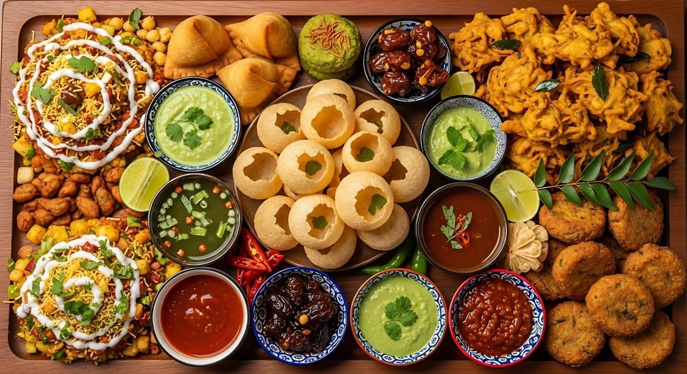 Royal Chaat (Paani Puri, Samosa Chaat, Sev Dahi Puri)