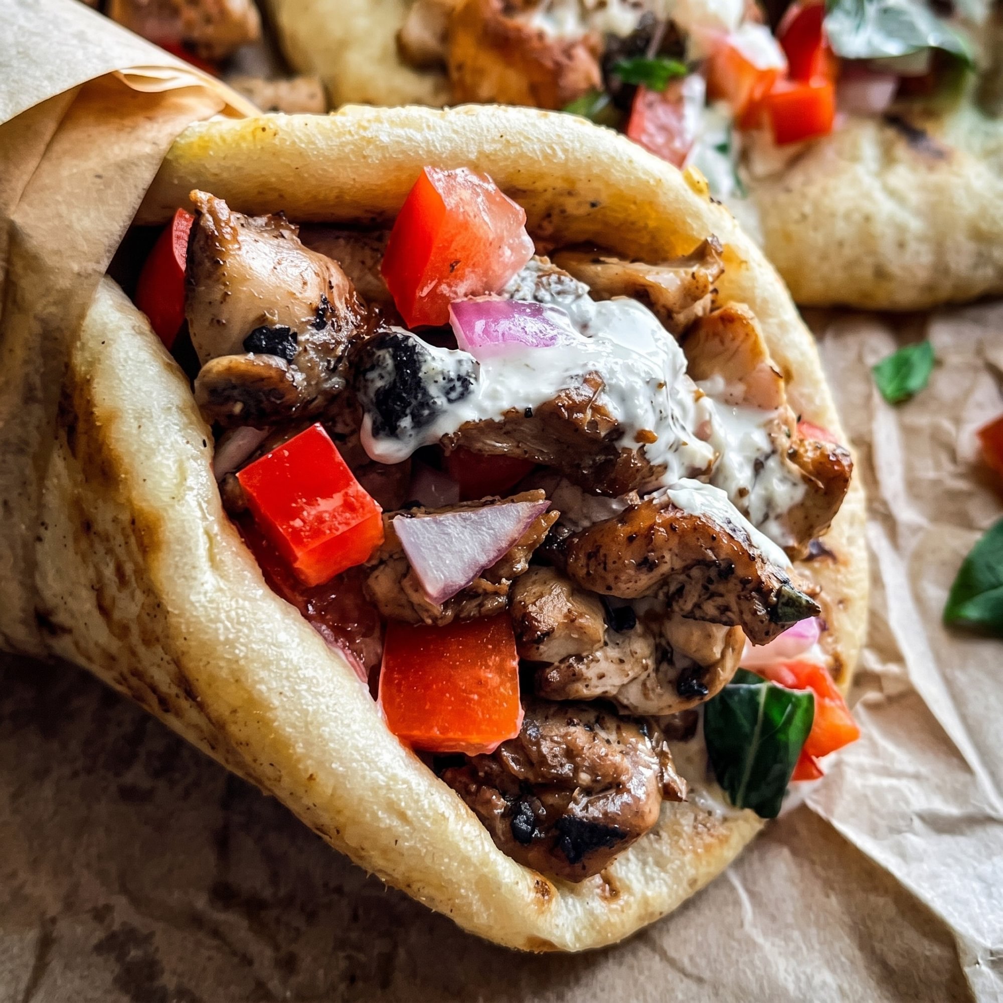 Souvlaki Pork Tenderloin Sandwich
