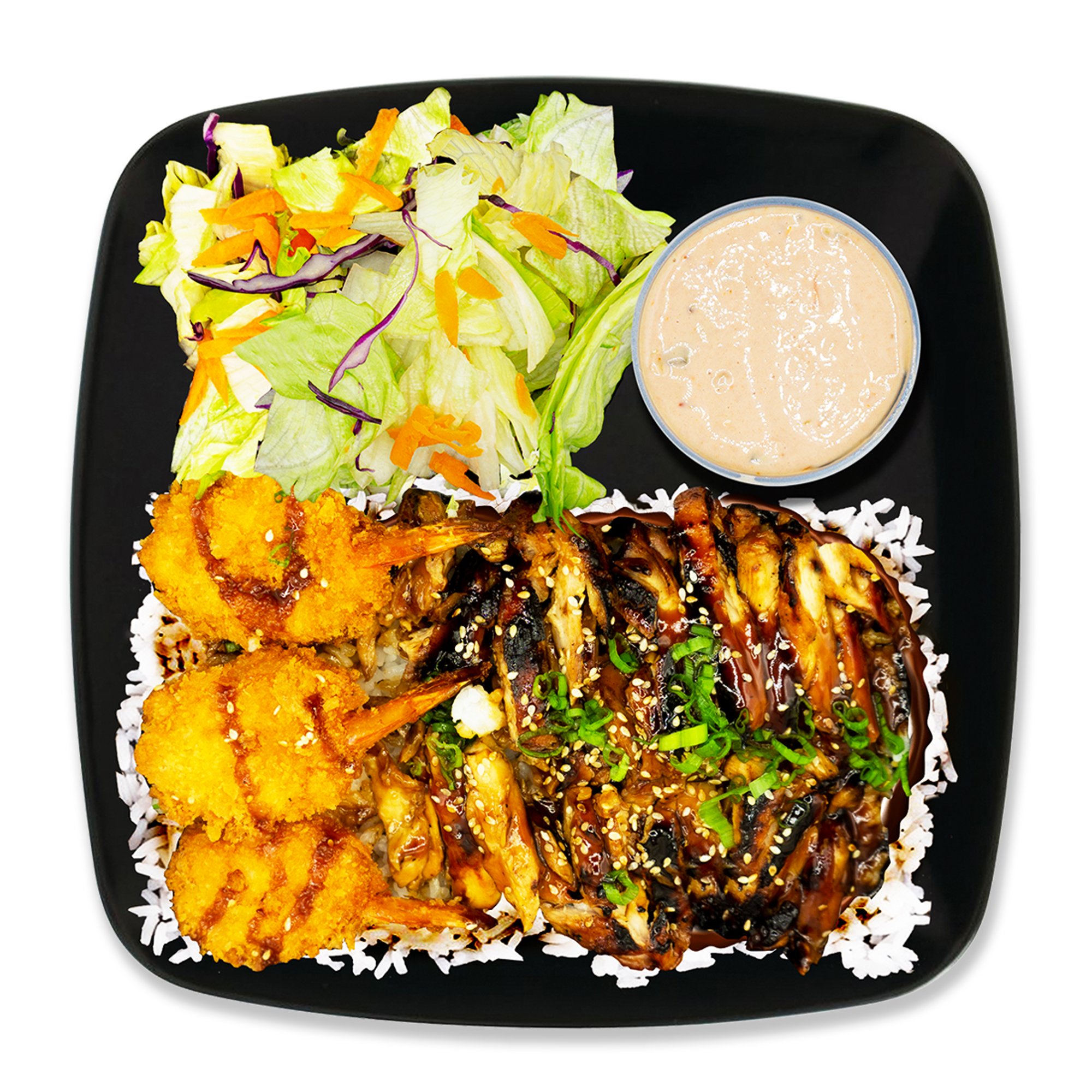Chicken & Fried Shrimp Teriyaki Plate