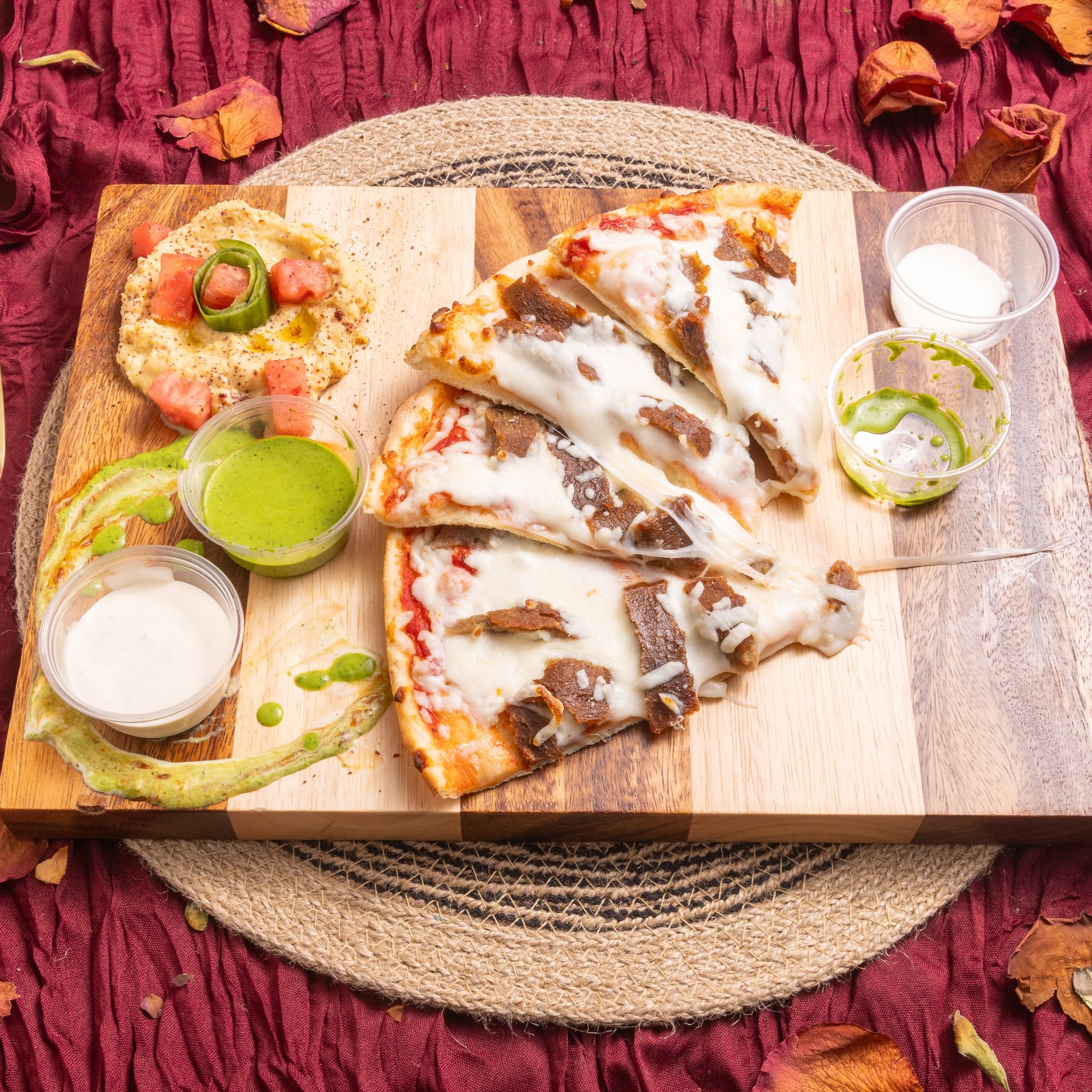 Beef Gyro Naan Pizza