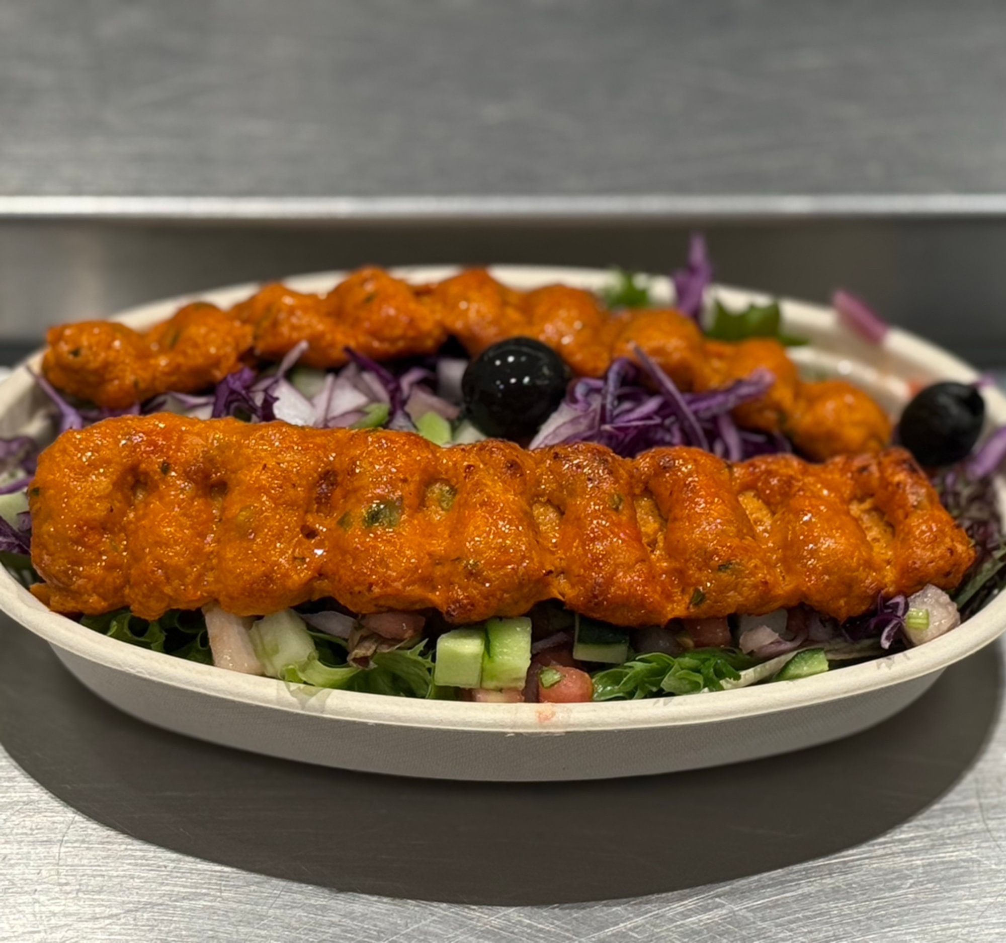 Ground Chicken Kebab Salad