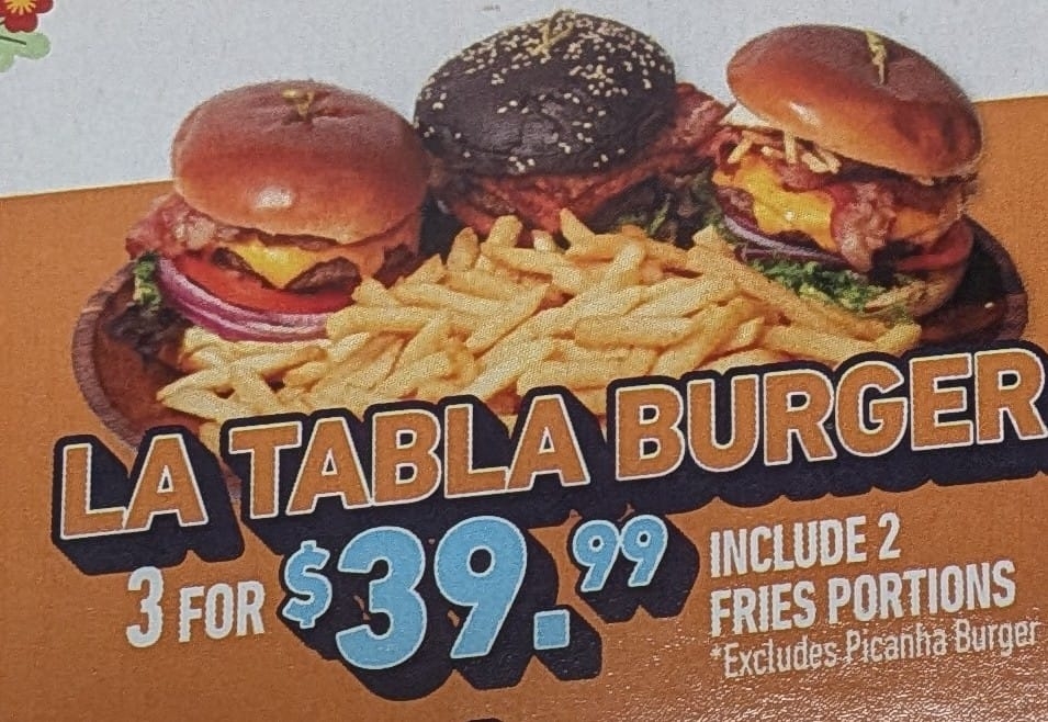 Tabla Burgers PR