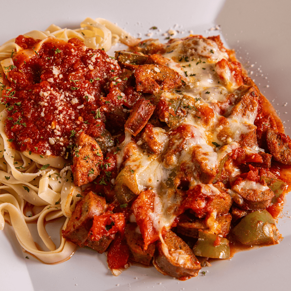 Sausage & Peppers Parmigiana