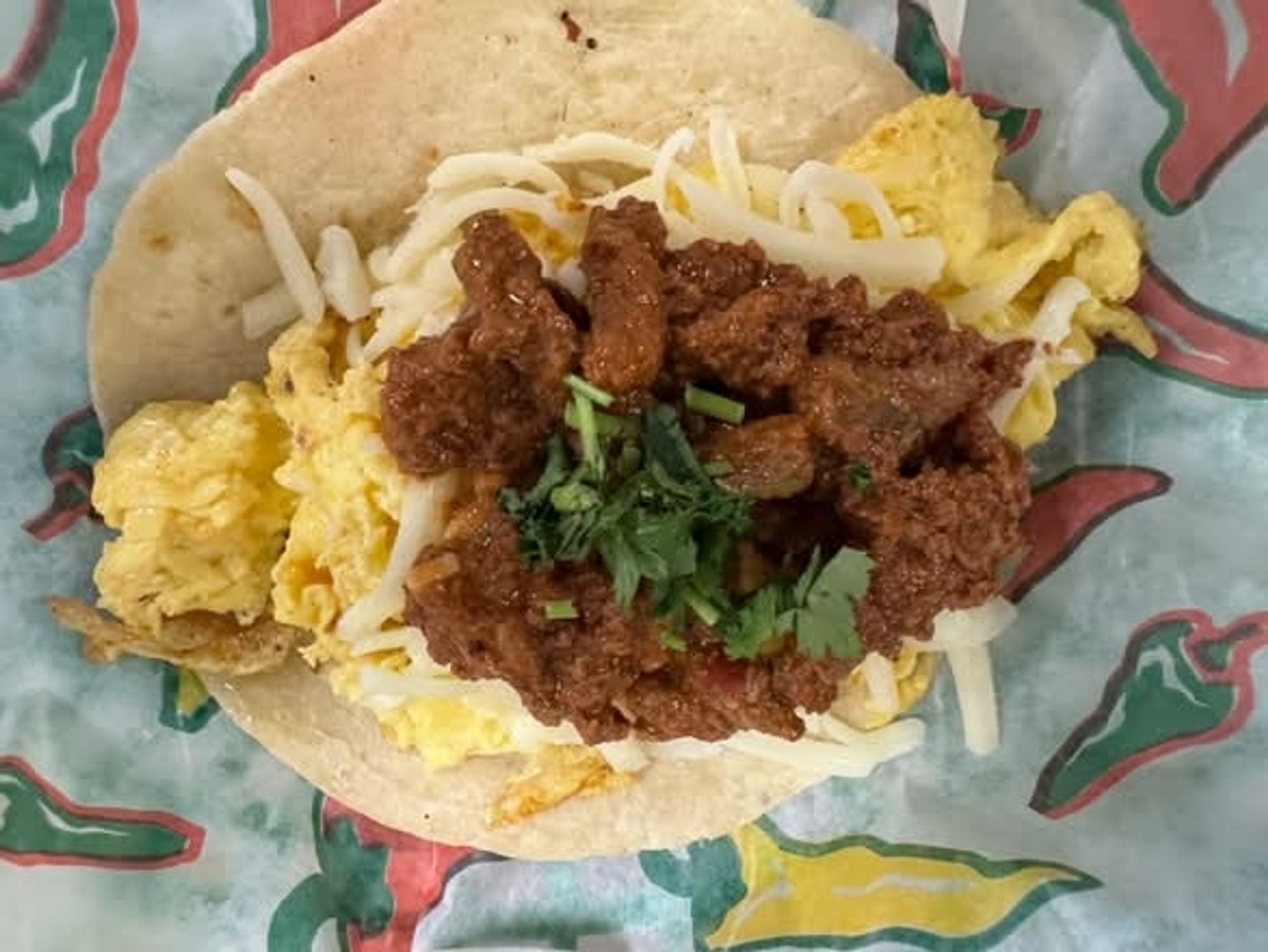 Egg & Cheese Taco with Brisket