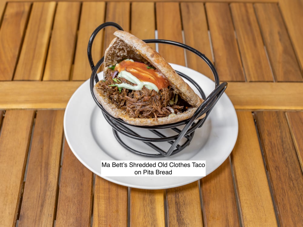 Ma Bett's Ropa Vieja Brisket, Zhug Mayo, Roasted Tomato Salsa, Pickled Onions Cilantro