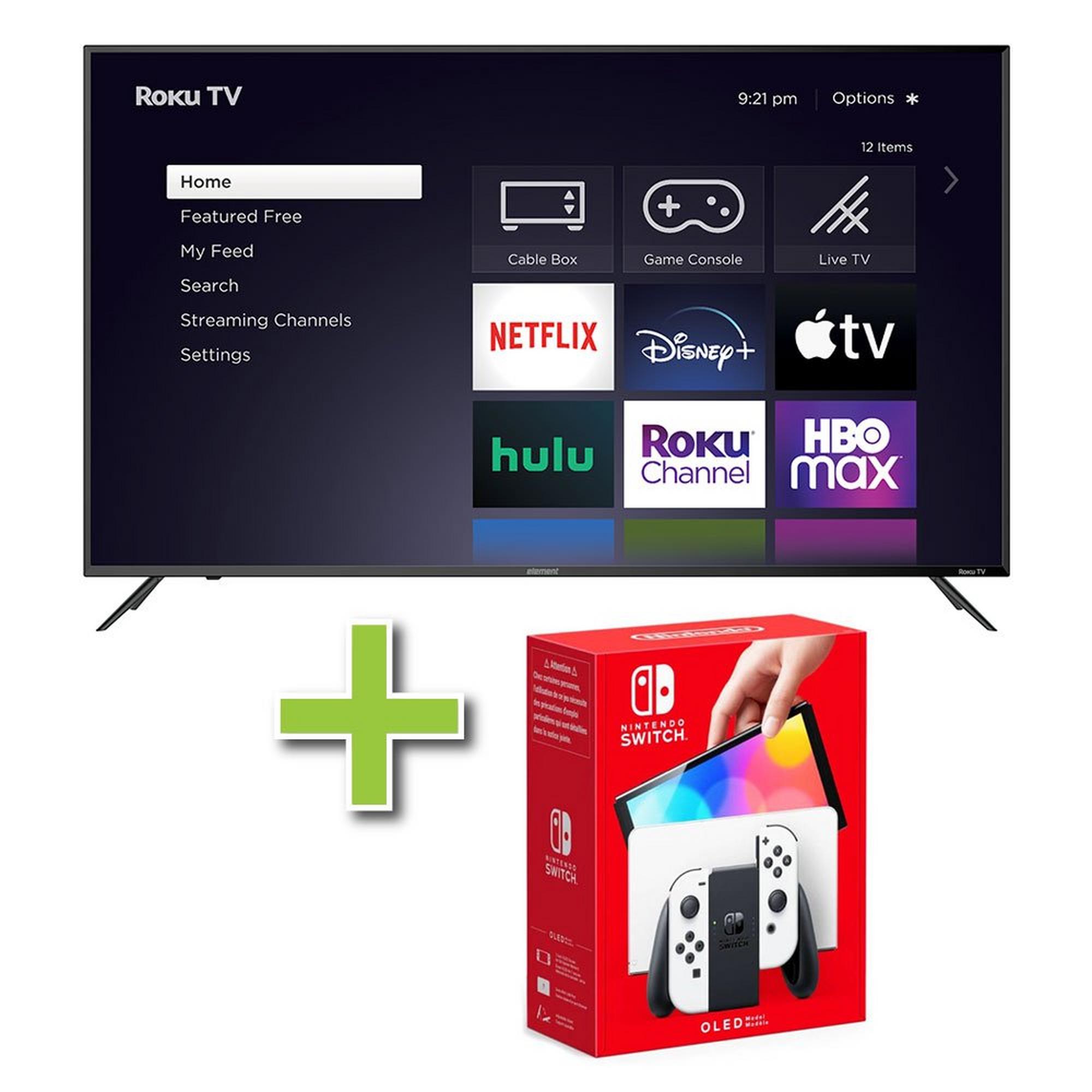65" Element TV w/ 4K Ultra HD Resolution & Nintendo Switch White OLED