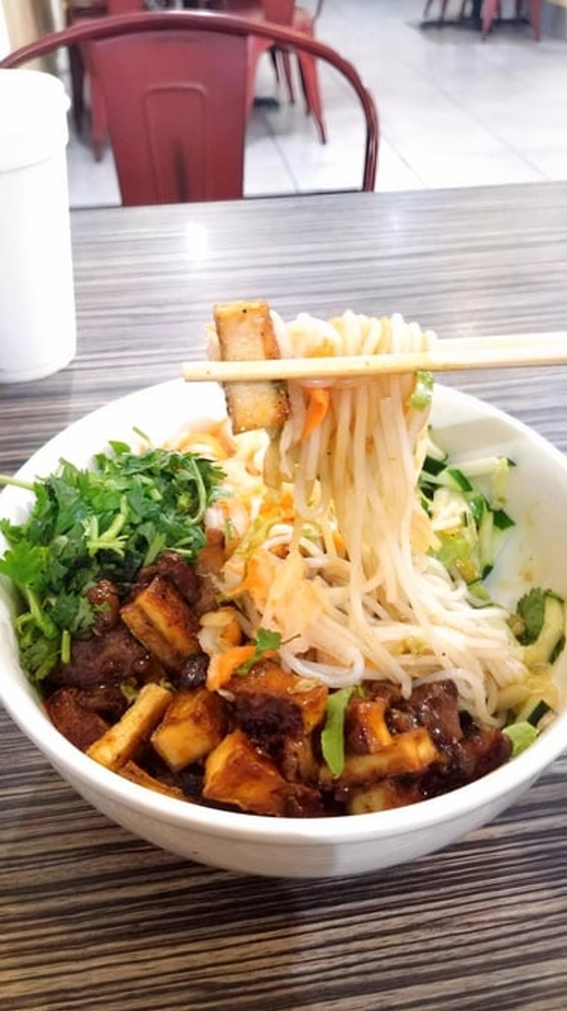 Fried Tofu Noodle Bowl