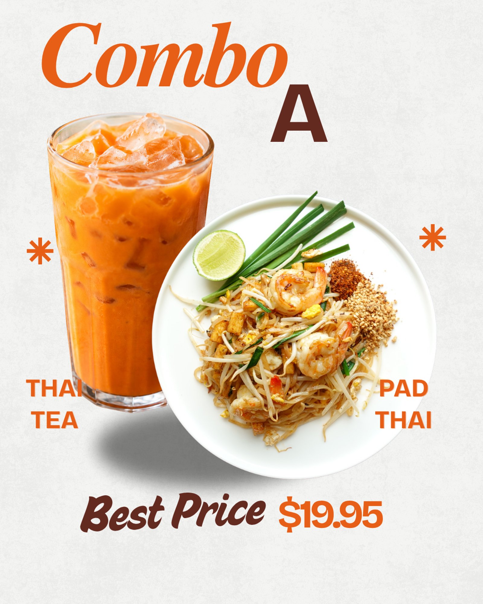 Combo A - (Pad Thai & Thai Tea Combo)