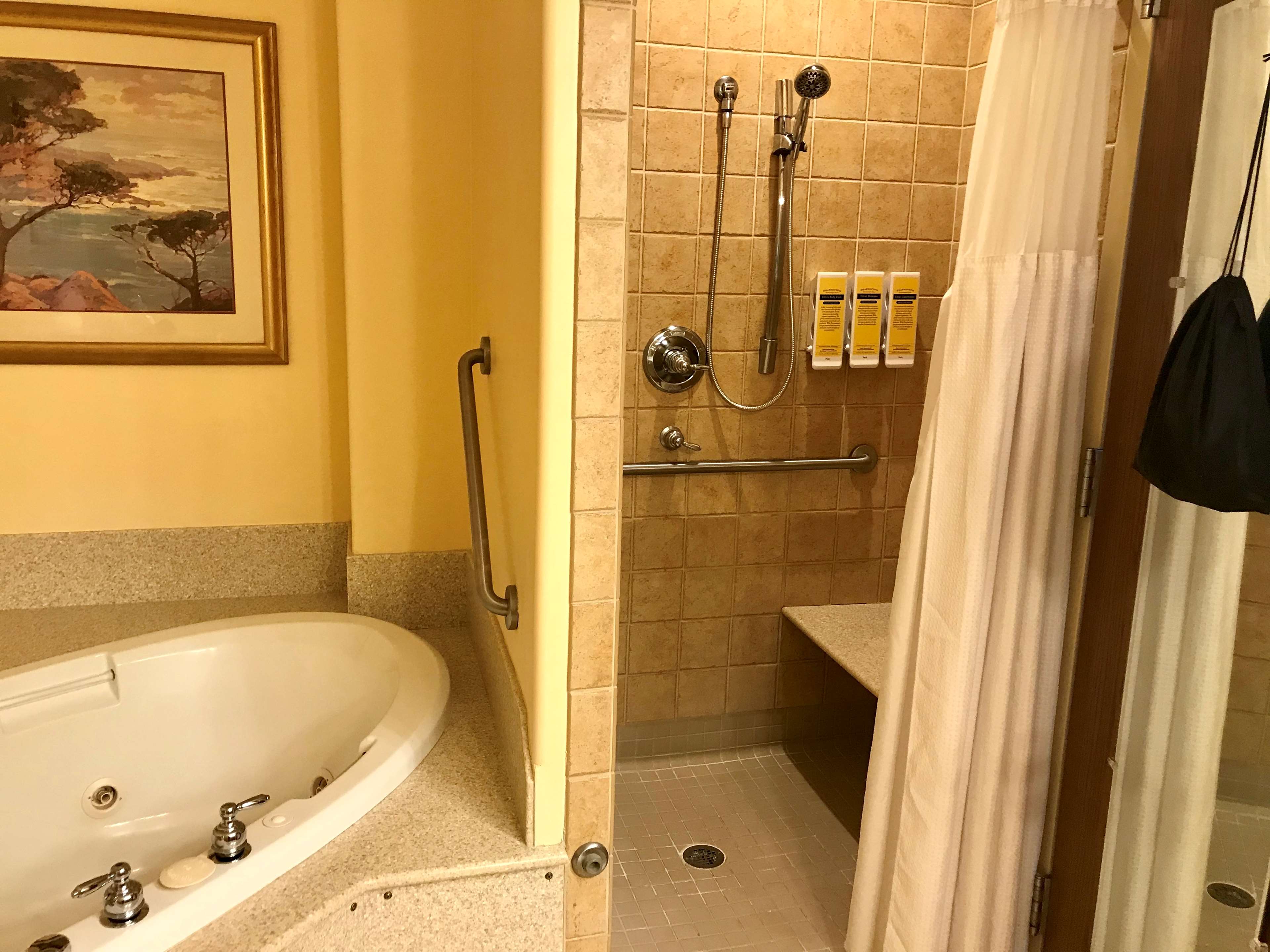 Room 180, two queen suite with fireplace, walk in shower