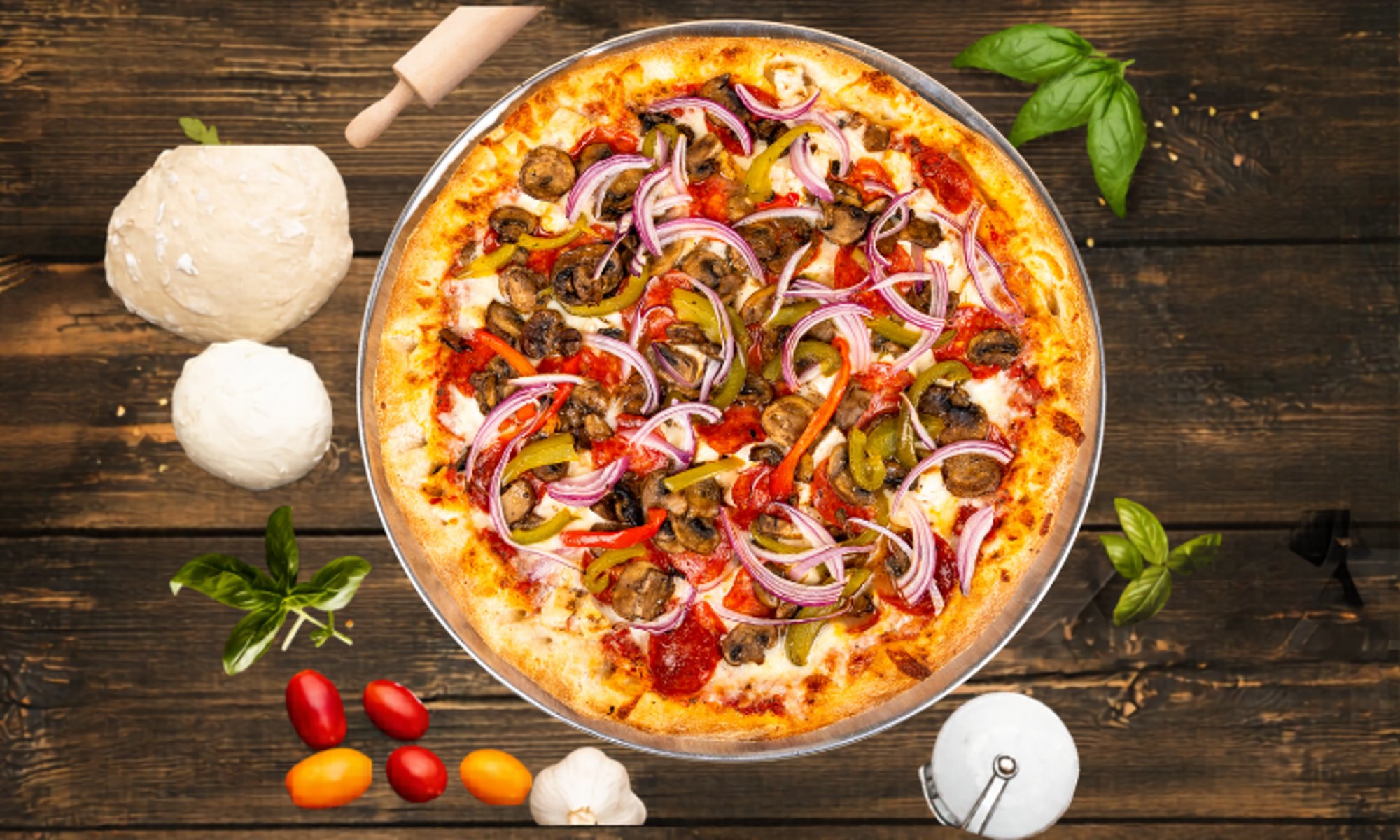 Large Alfredo’s Five Toppings Pizza