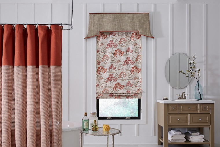 Frame your home in any style with a wide range of Custom Roman Shades paired with the ever trendy Custom Valance, both by Budget Blinds!