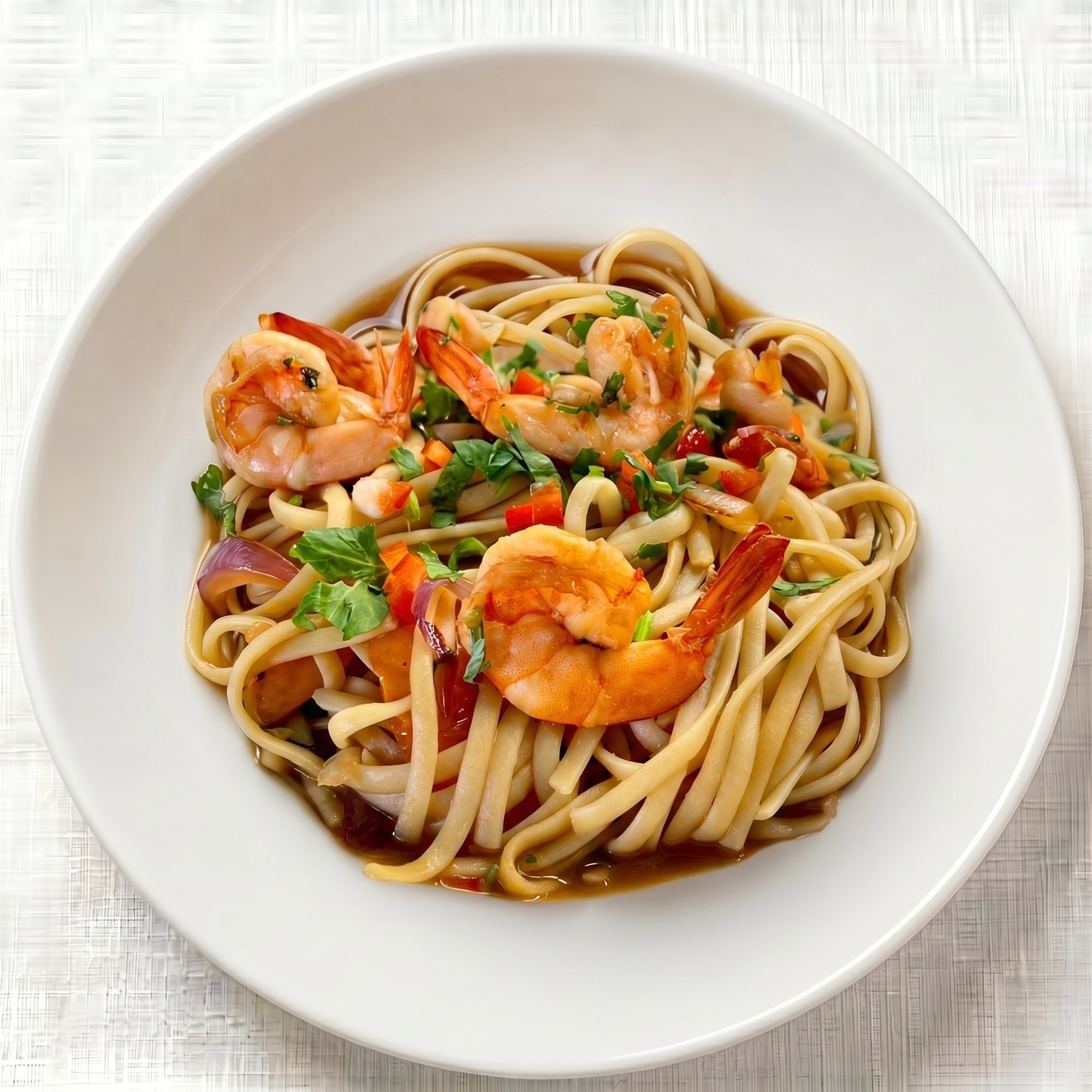 Tallarin Saltado de Camarón