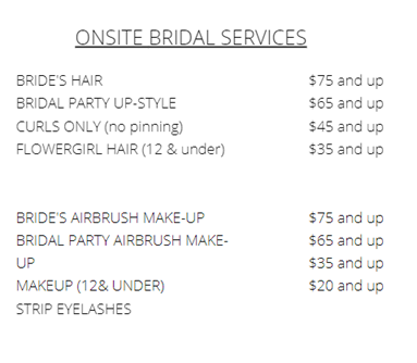 ONSITE BRIDAL SERVICES