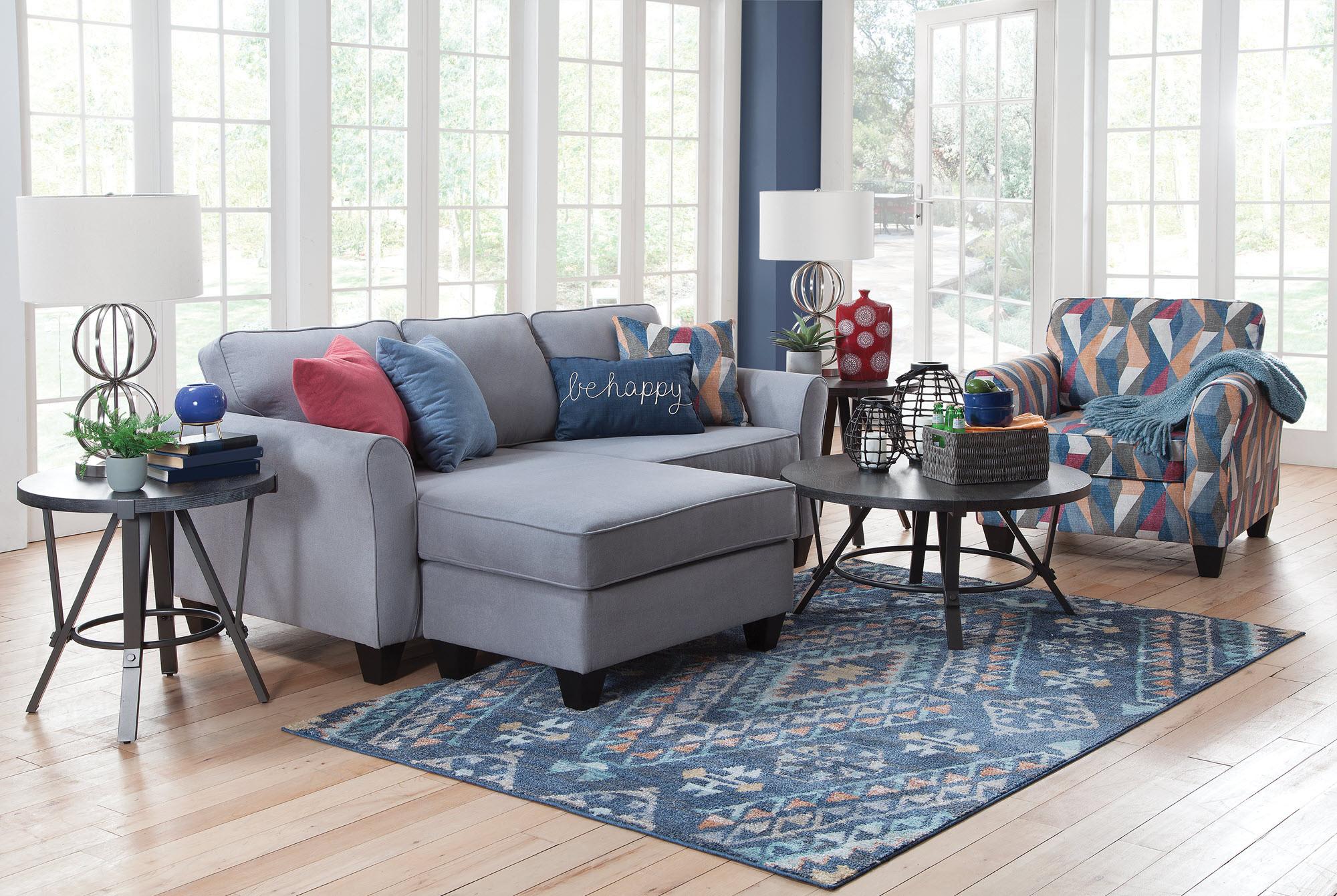 Kaylie Grey Chaise Sofa & Chair