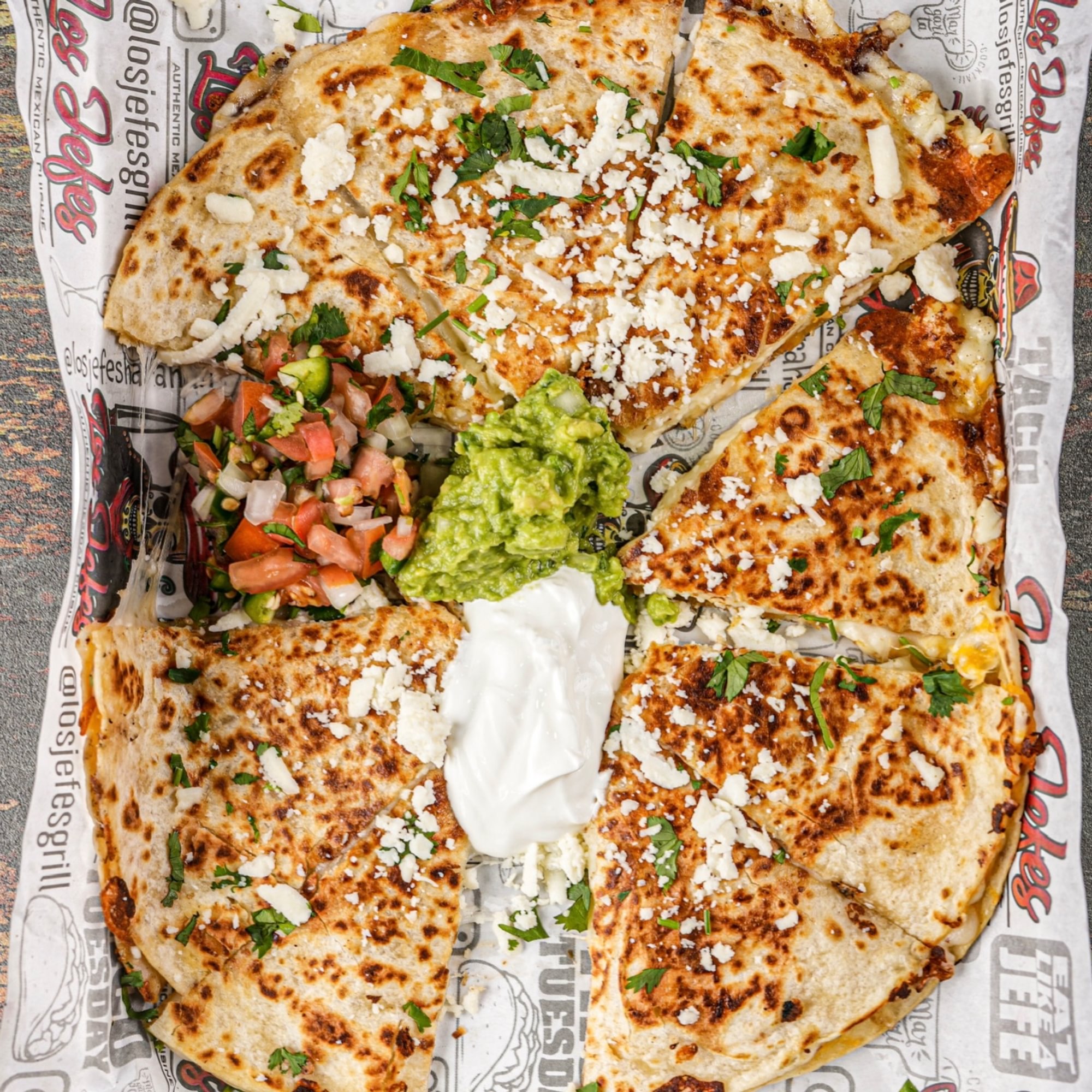 Jefes triple cheese quesadilla